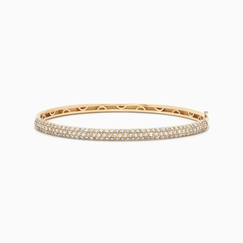 D'Oro 14K Yellow Gold Diamond Pave Bangle, 1.87 TCW sold by Effy