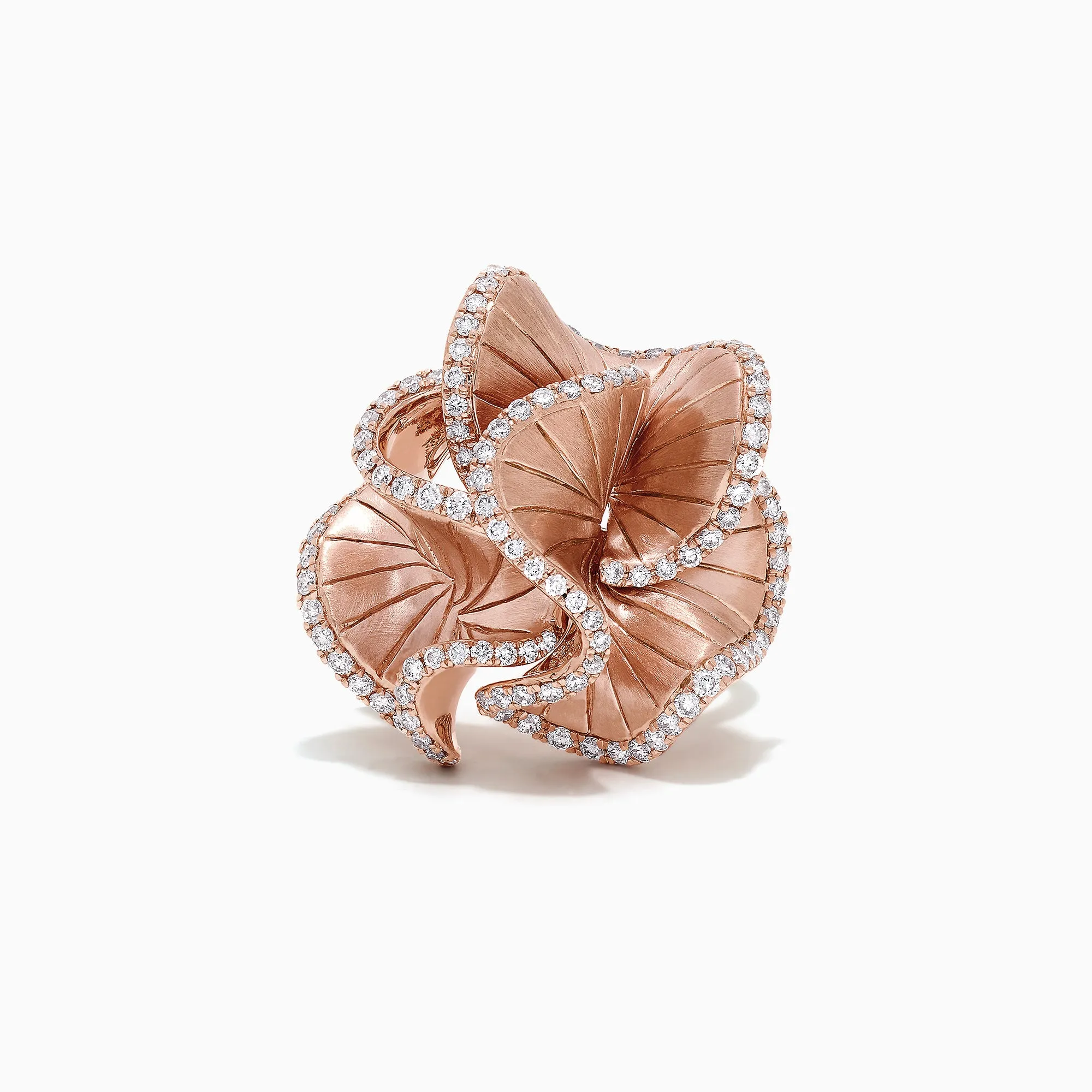 Pave Rose 14K Rose Gold Diamond Flower Ring, 0.90 TCW sold by Effy product image thumbnail 3