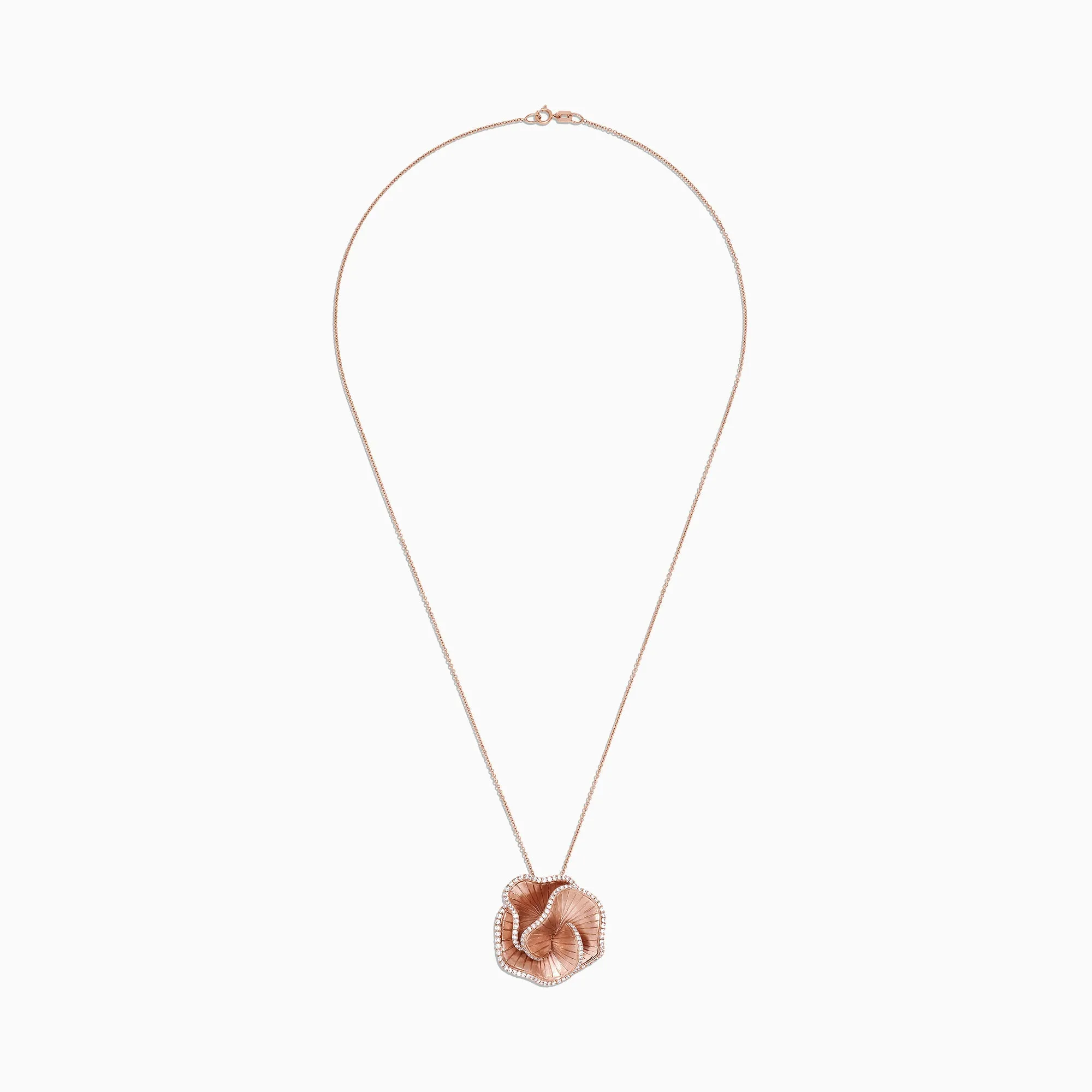 Pave Rose 14K Rose Gold Diamond Flower Pendant, 0.85 TCW sold by Effy product image thumbnail 2