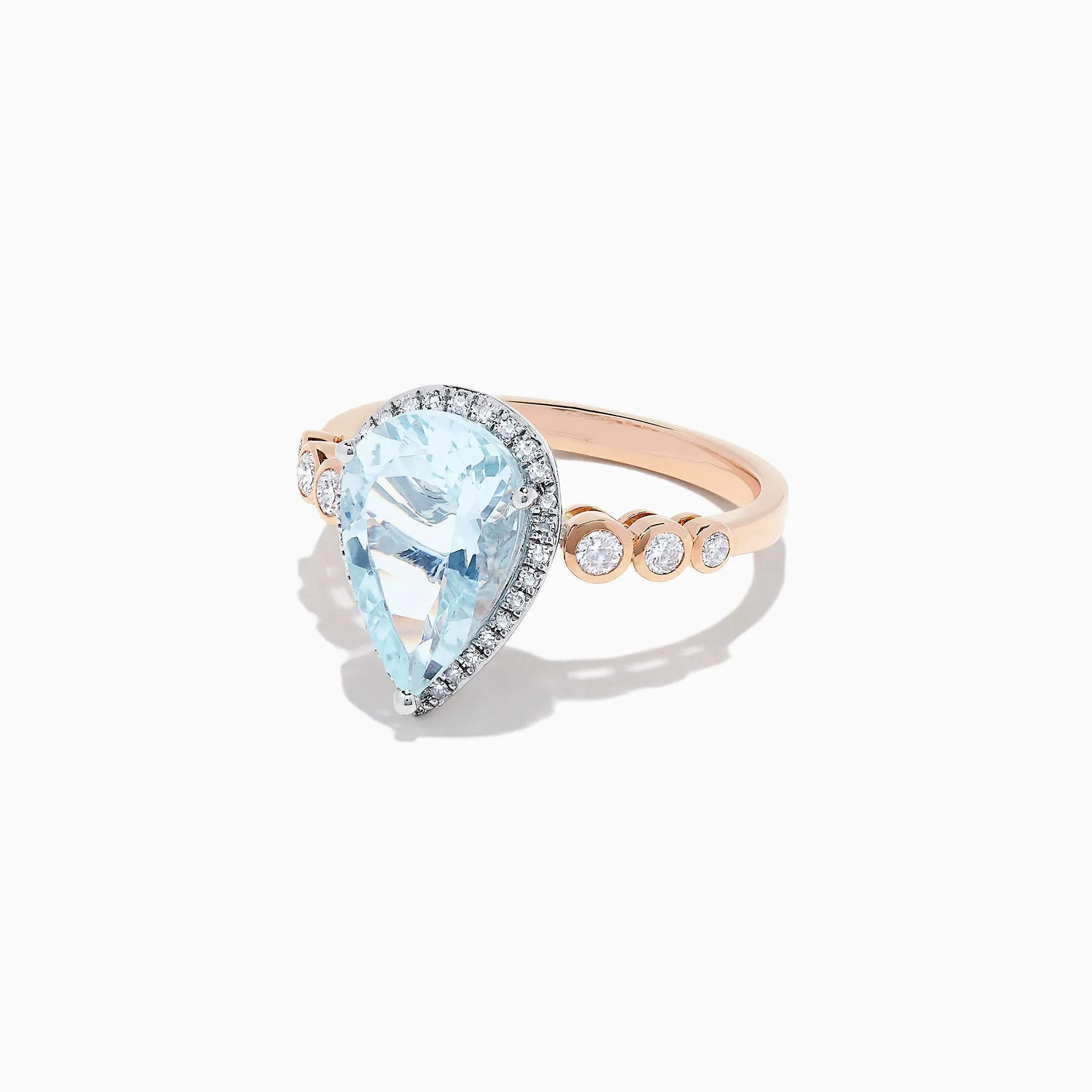 Aquarius 14K Rose & White Gold Aquamarine and Diamond Ring, 2.76 TCW sold by Effy product image thumbnail 2