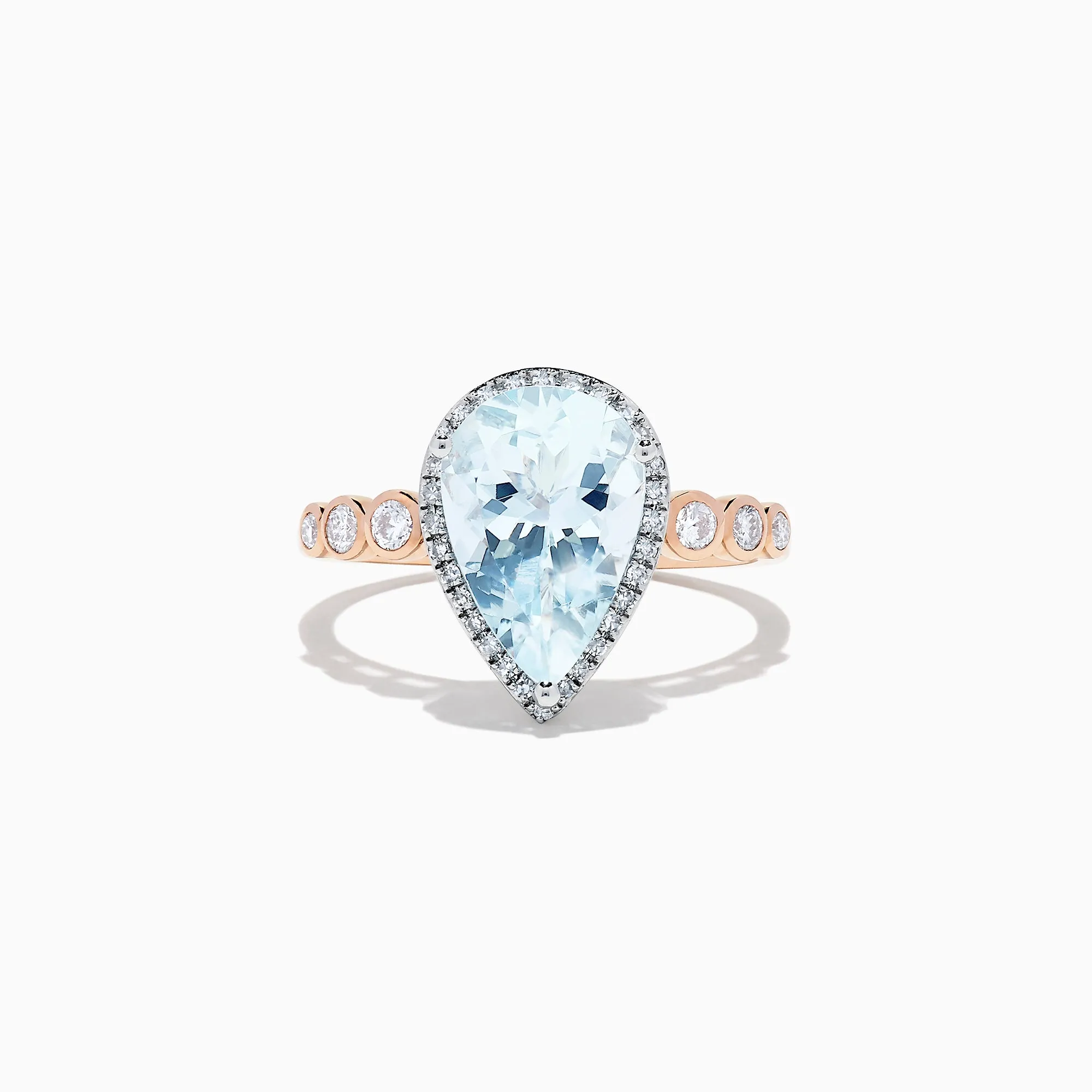 Aquarius 14K Rose & White Gold Aquamarine and Diamond Ring, 2.76 TCW sold by Effy