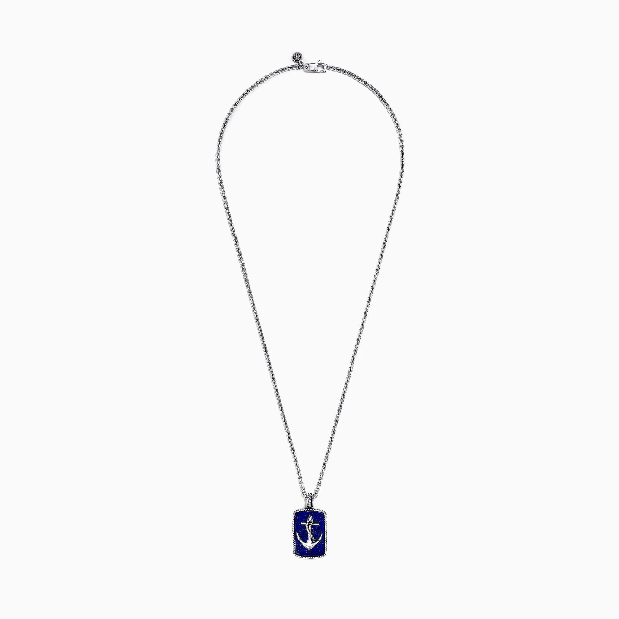 Men's Sterling Silver Lapis Lazuli Anchor Dog Tag Pendant, 18.85 TCW sold by Effy product image thumbnail 2
