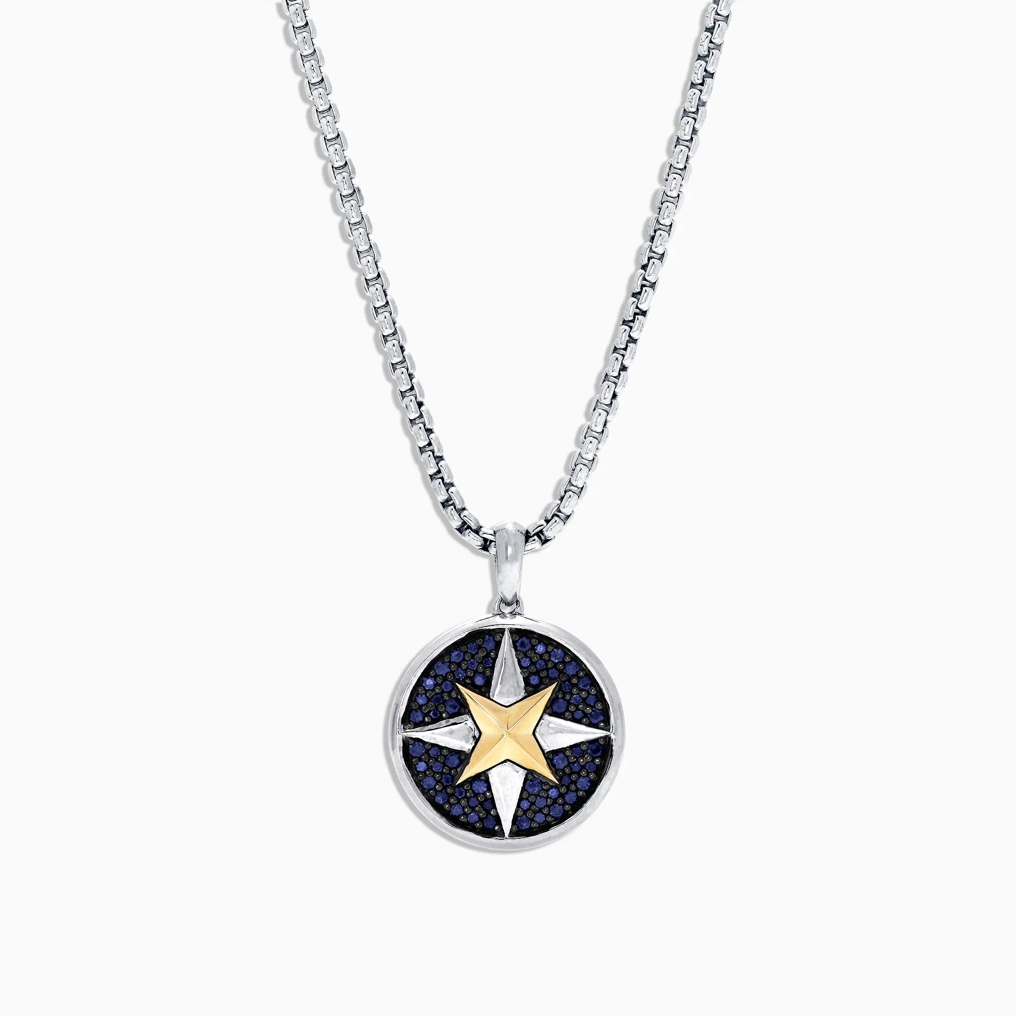Men's Sterling Silver & 18K Gold Sapphire Compass Pendant, 1.00 TCW sold by Effy