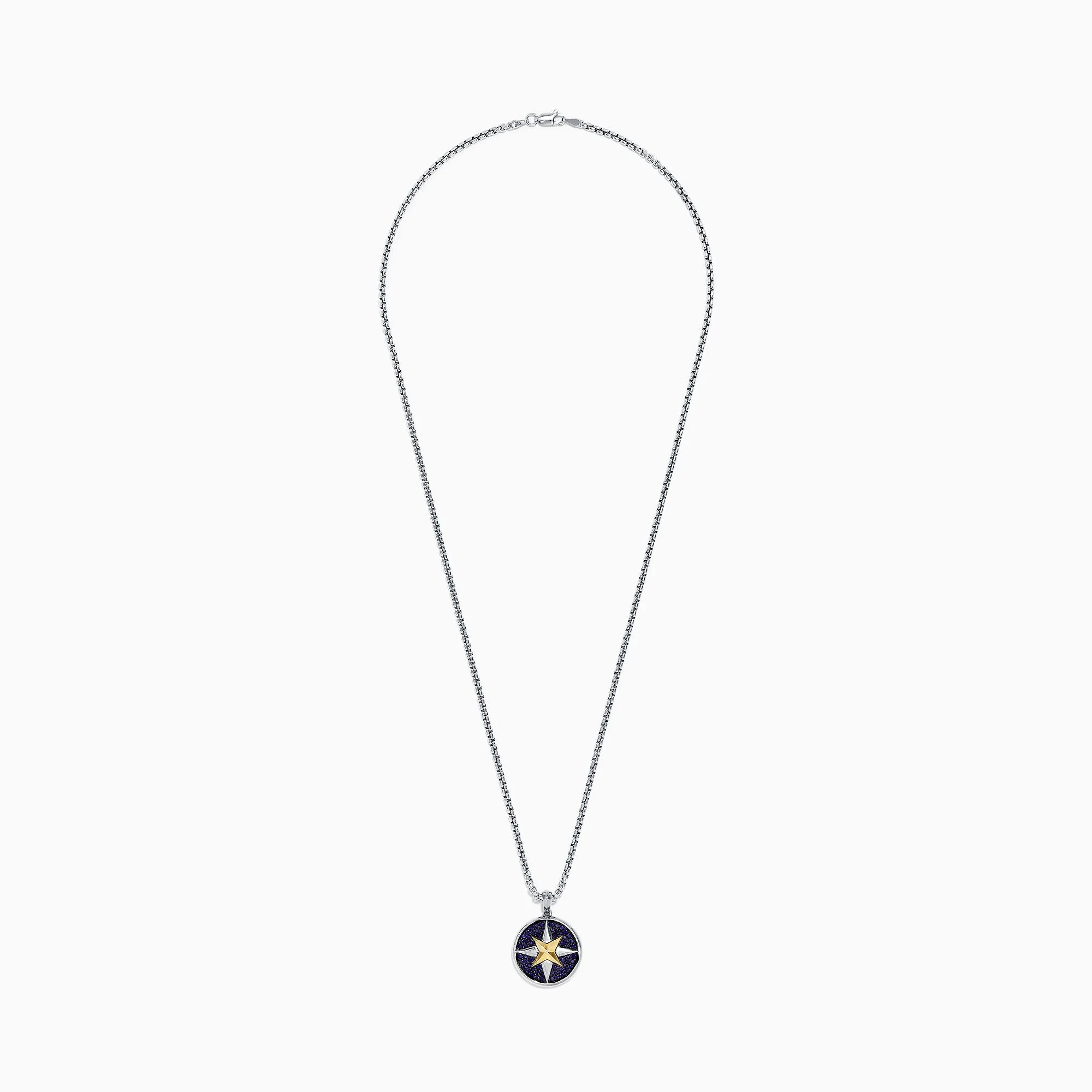 Men's Sterling Silver & 18K Gold Sapphire Compass Pendant, 1.00 TCW sold by Effy product image thumbnail 2