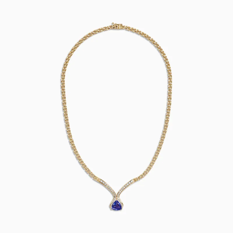 Nahla Siri 14K Yellow Gold Tanzanite and Diamond Necklace, 3.66 TCW sold by Effy