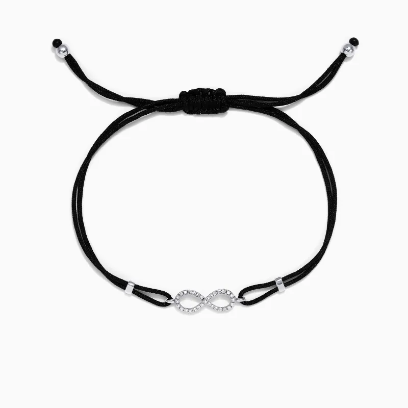 Novelty 14K White Gold Diamond Infinity String Bracelet, 0.11 TCW sold by Effy