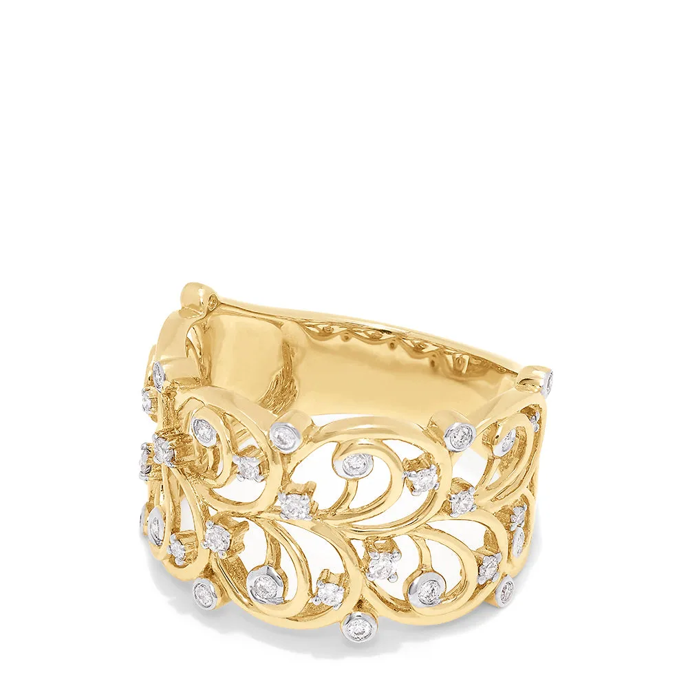D'Oro 14K Yellow Gold Diamond Vine Ring, 0.26 TCW sold by Effy product image thumbnail 2