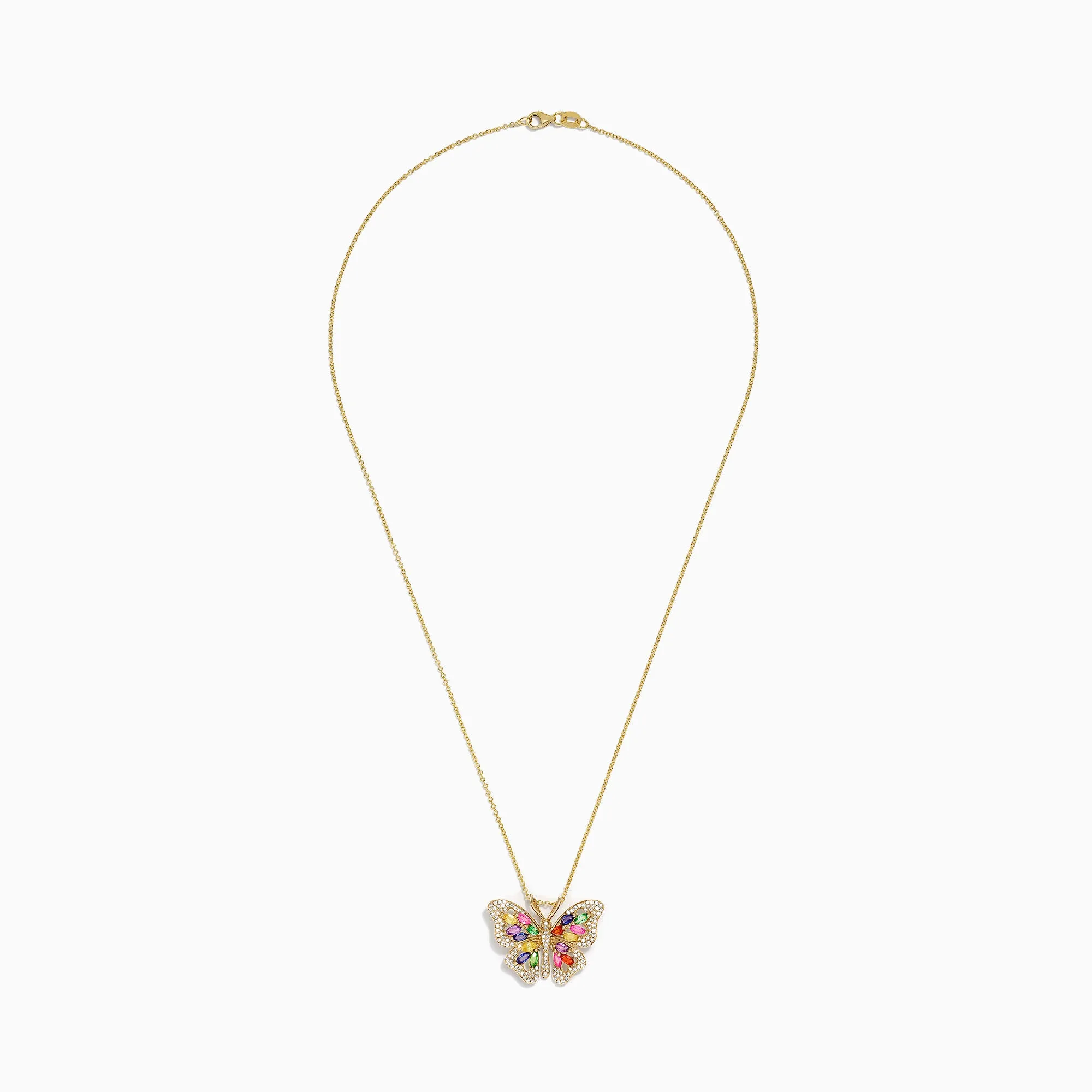 Watercolors 14K Gold Sapphire & Diamond Butterfly Pendant, 2.34 TCW sold by Effy product image thumbnail 2