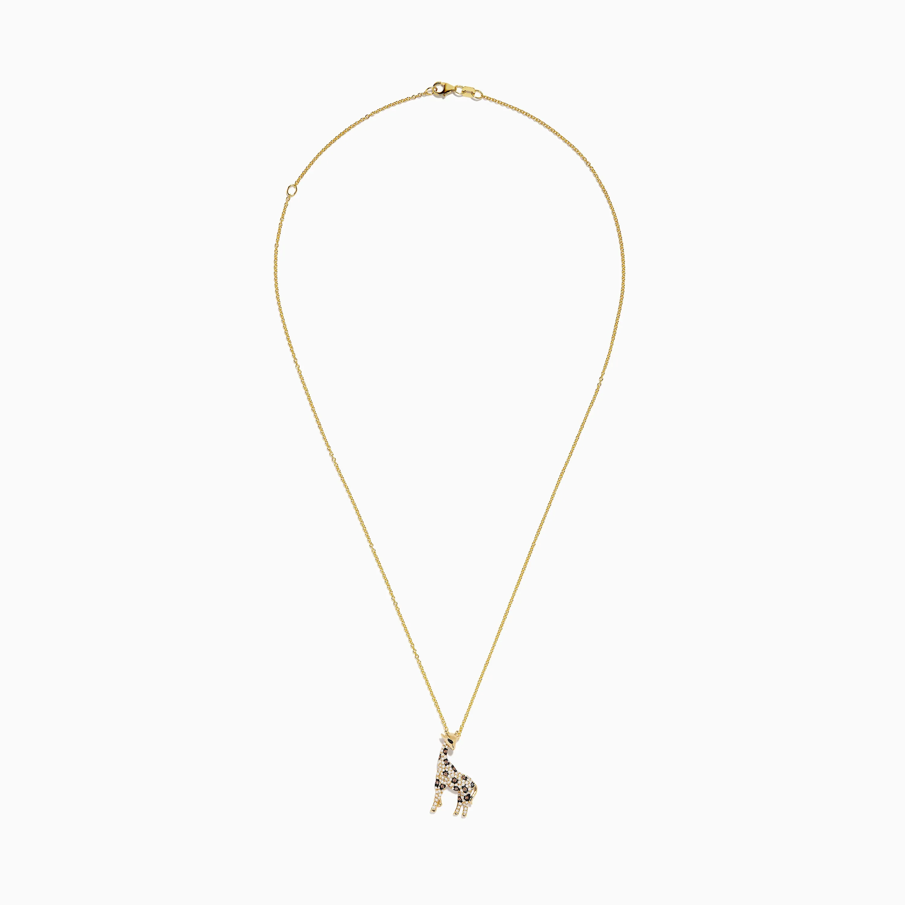 Safari 14K Yellow Gold Espresso & White Diamond Giraffe Pendant, 0.43 TCW sold by Effy product image thumbnail 2