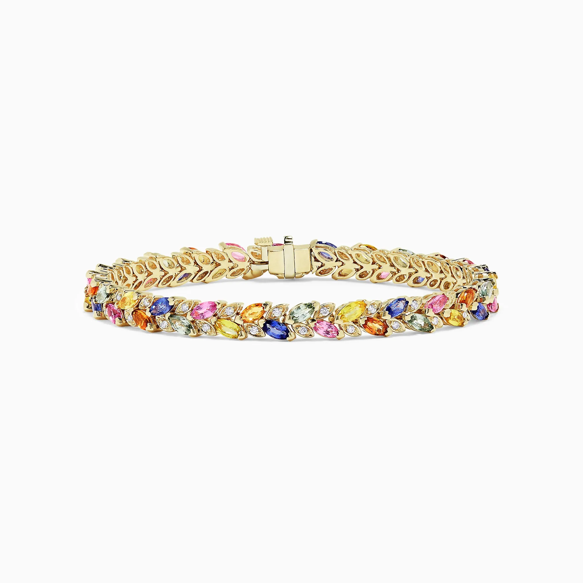 Watercolors 14K Gold Multi Sapphire & Diamond Bracelet, 11.09 TCW sold by Effy