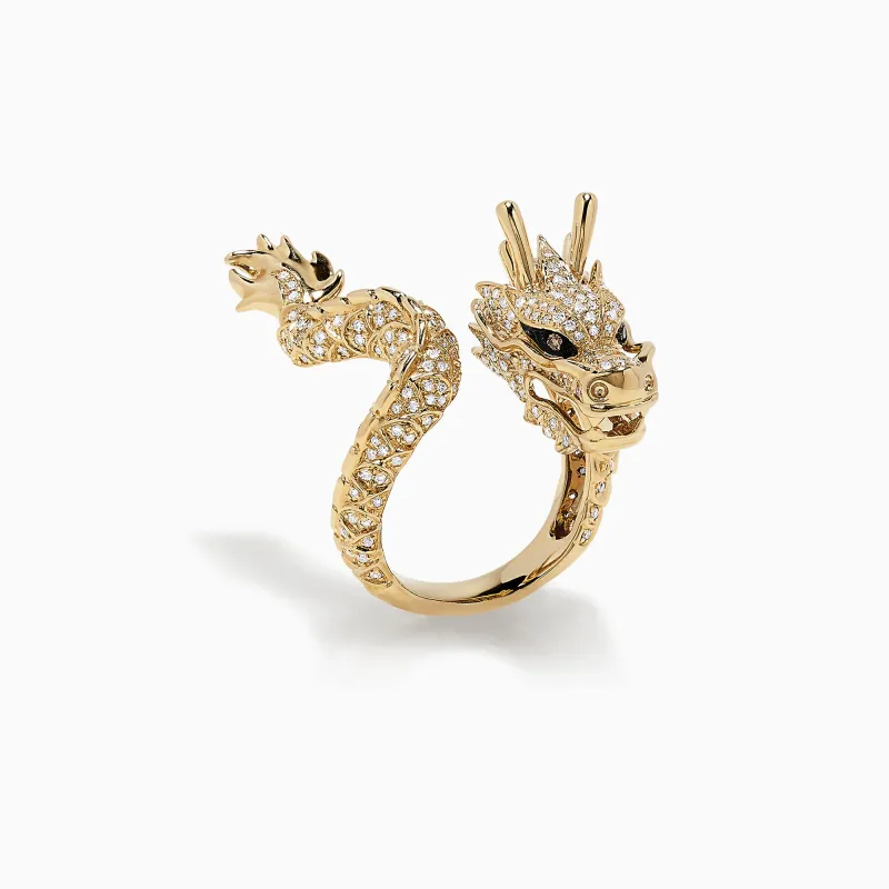 Safari 14K Yellow Gold Diamond Dragon Ring, 1.08 TCW sold by Effy