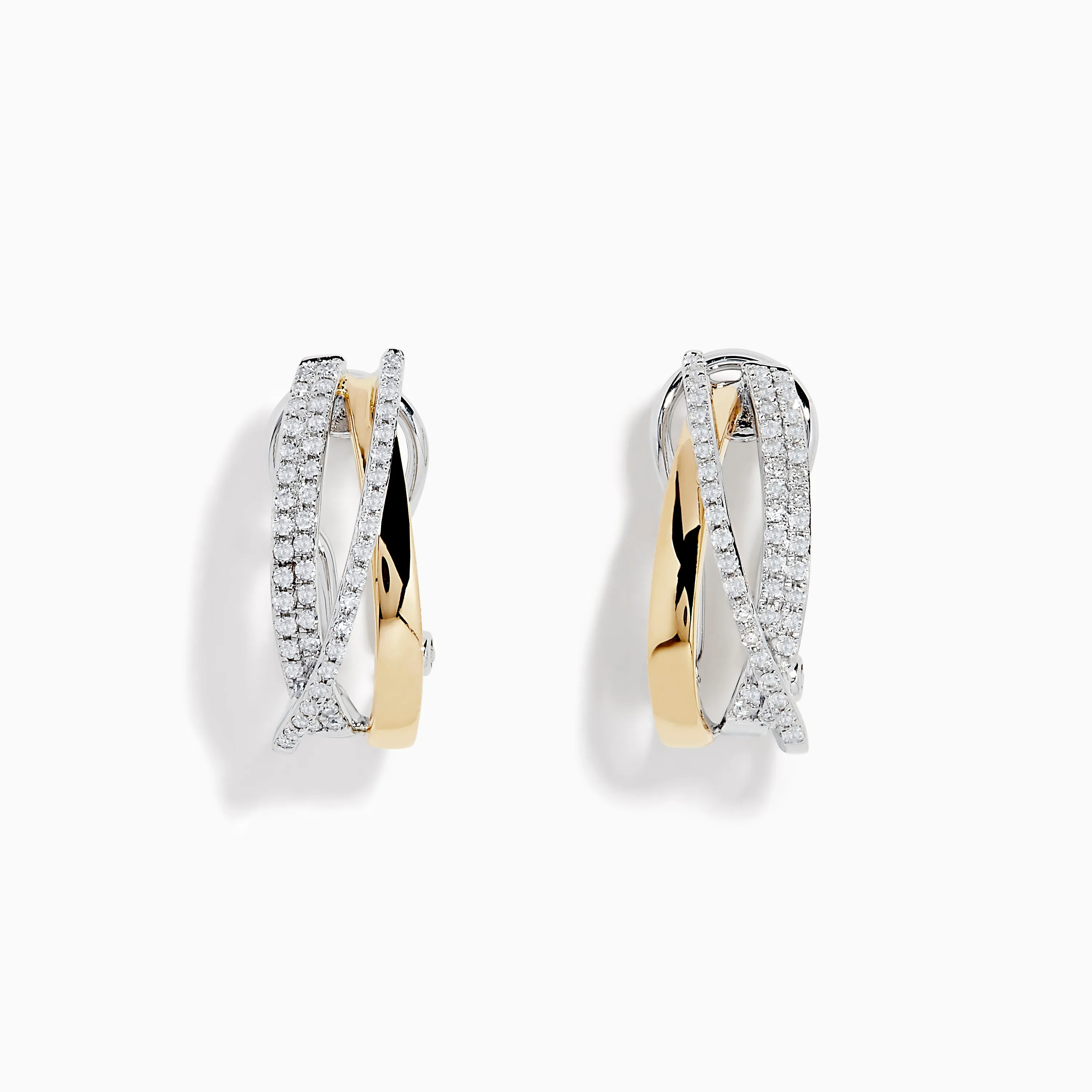 Duo 14K Two Tone Gold 5/8" French Clip Diamond Earrings, 0.49 TCW sold by Effy