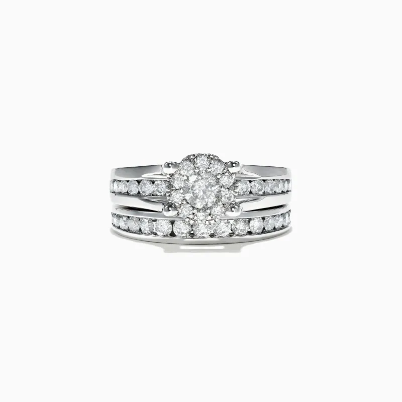 Bouquet 14K White Gold Channel Set Diamond Engagement & Wedding Ring Set, 1.48 TCW sold by Effy