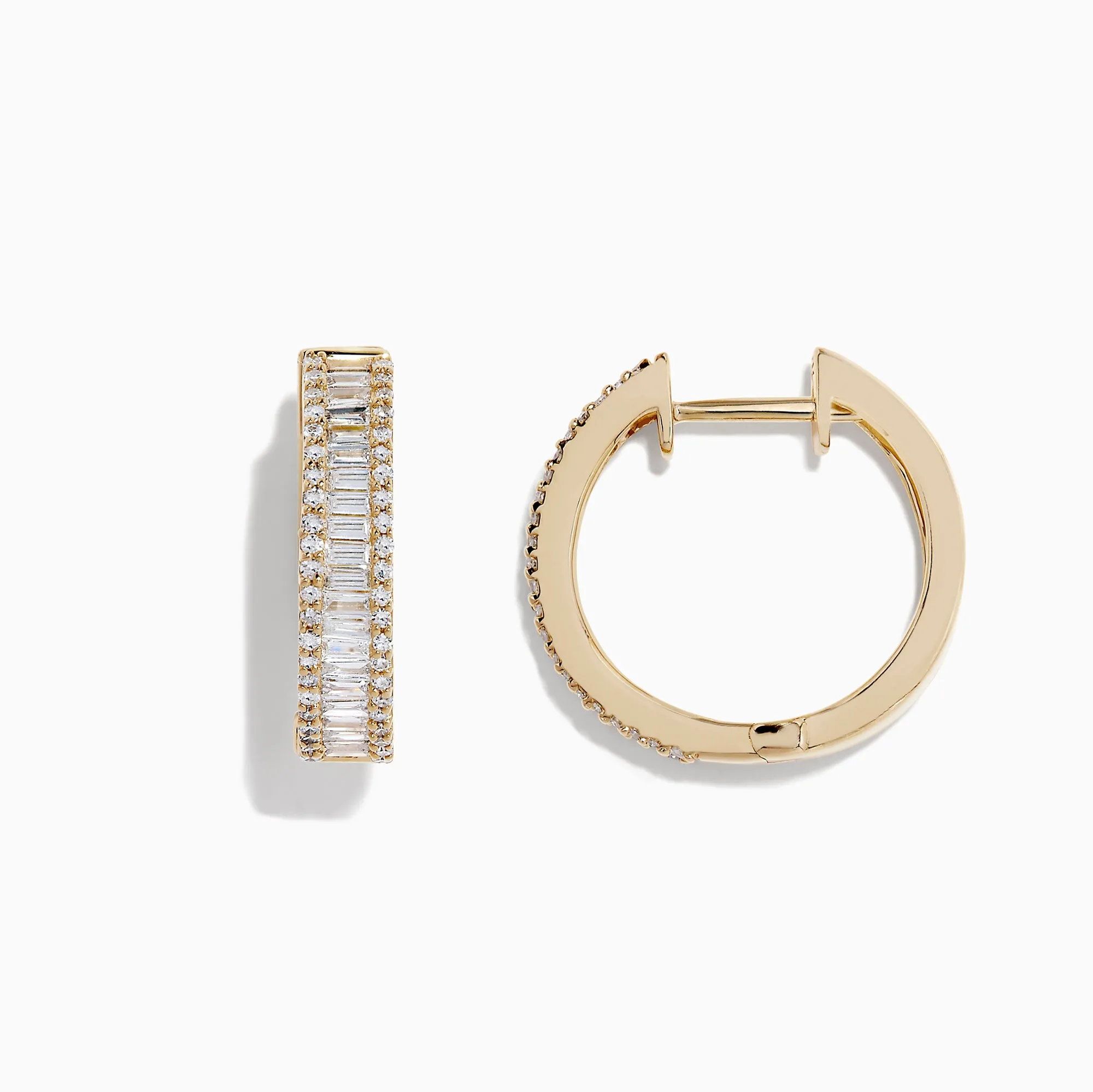 D'Oro 14K Yellow Gold 3/4" Diamond Hoop Earrings, 0.94 TCW sold by Effy product image thumbnail 2