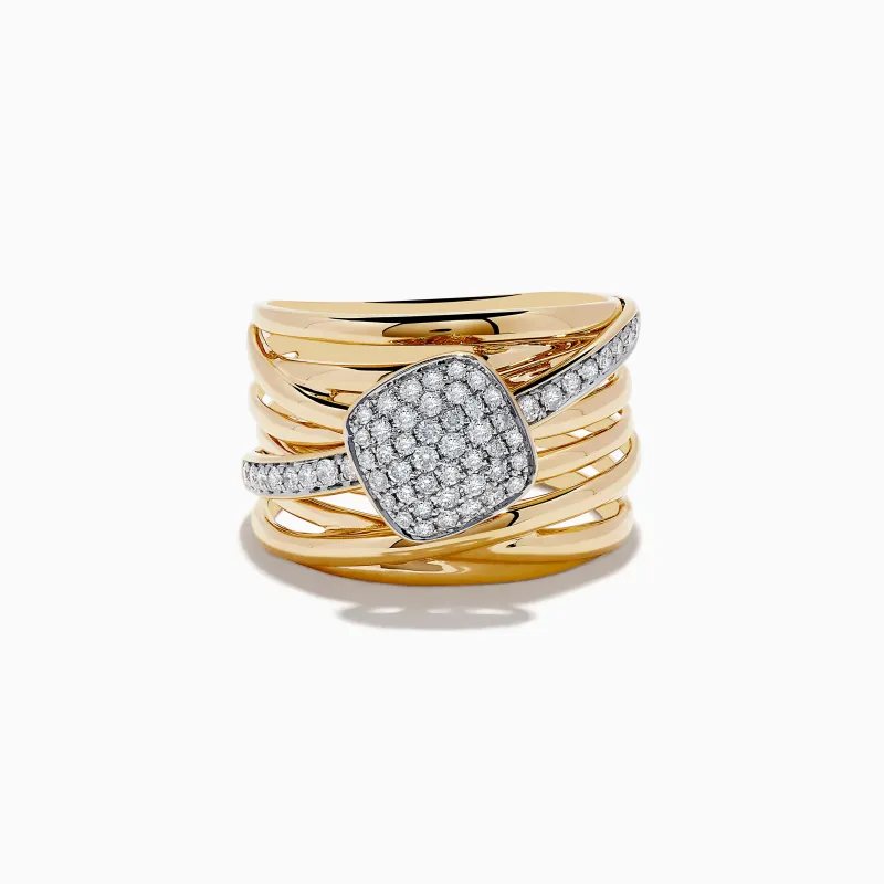 D'Oro 14K Yellow Gold Diamond Statement Ring, 0.47 TCW sold by Effy