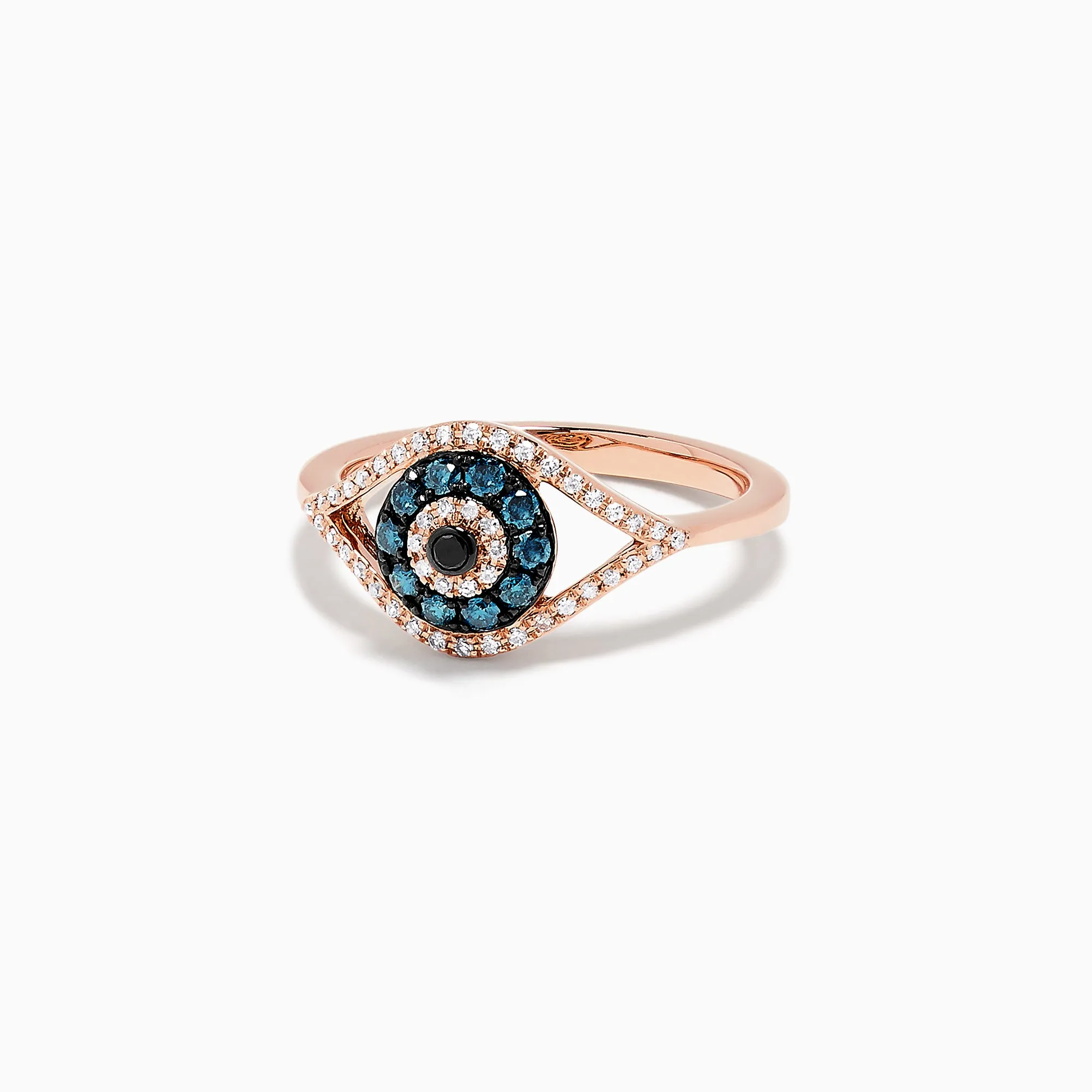 Novelty 14K Gold Blue, White and Black Diamond Evil Eye Ring, 0.37 TCW sold by Effy product image thumbnail 2