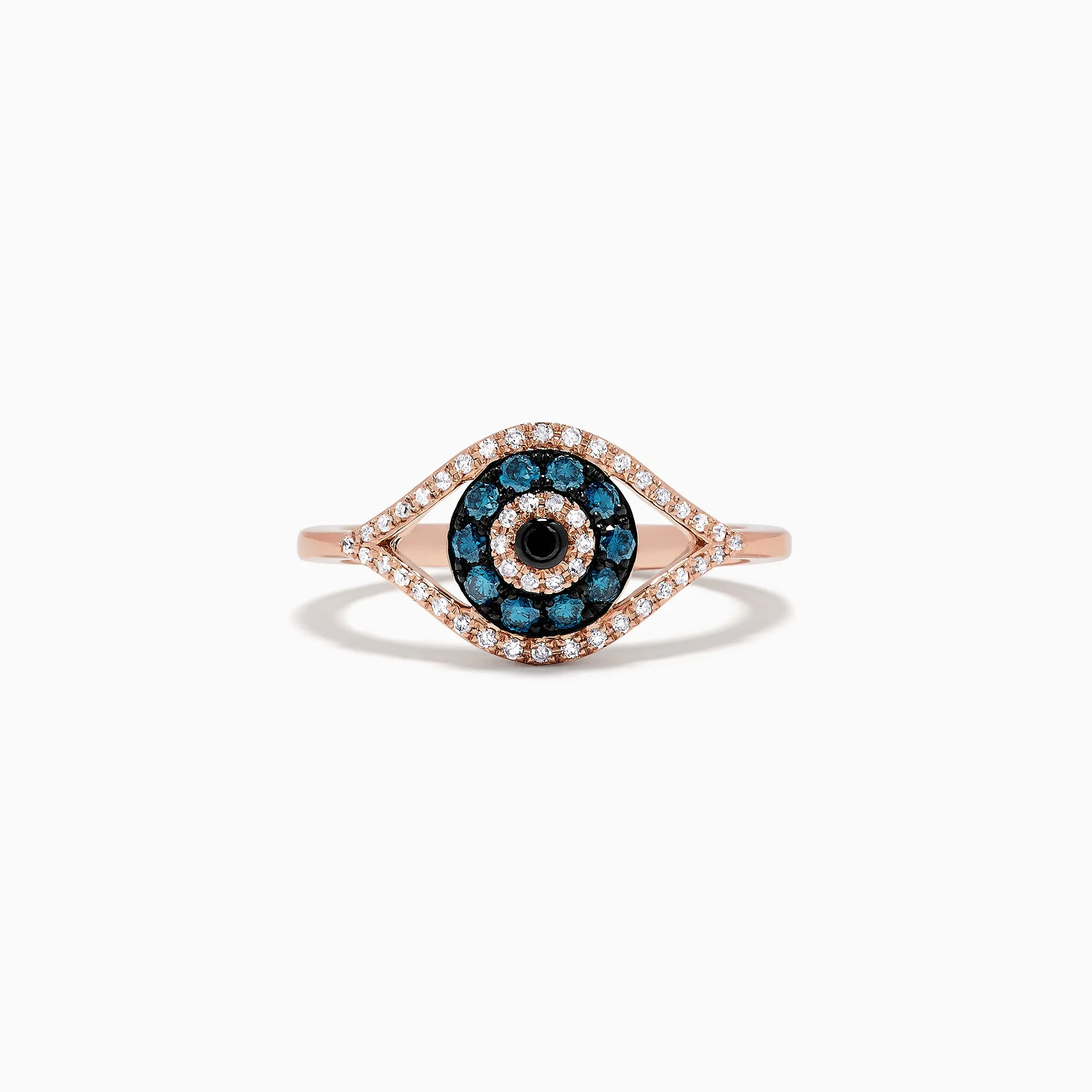 Novelty 14K Gold Blue, White and Black Diamond Evil Eye Ring, 0.37 TCW sold by Effy