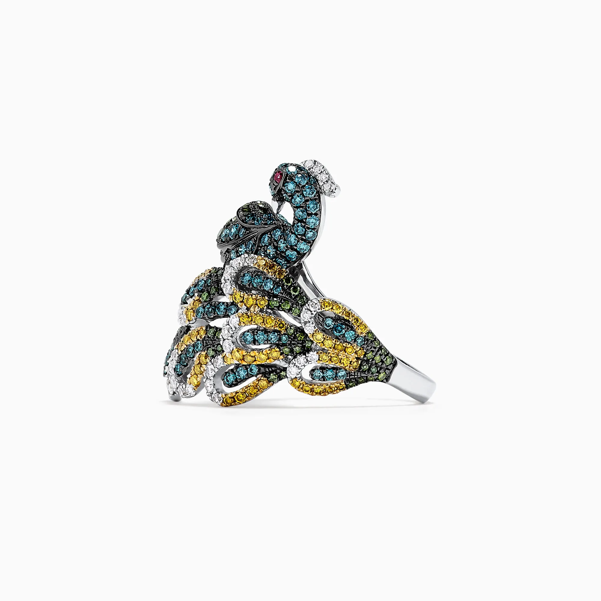 Safari 14K White Gold Mix Diamonds and Ruby Peacock Ring, 1.50 TCW sold by Effy product image thumbnail 3