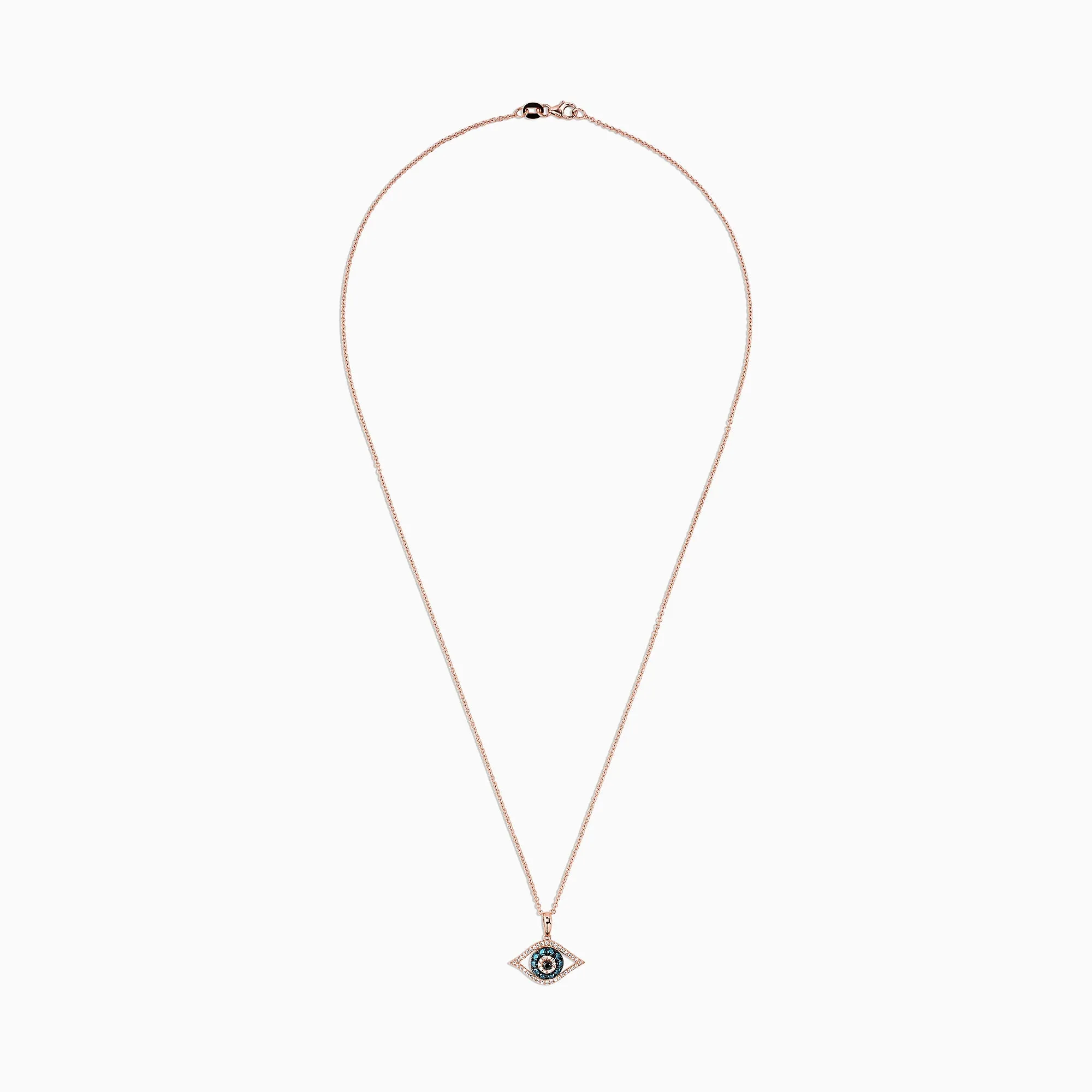 14K Rose Gold Blue, White and Black Diamond Evil Eye Pendant, 0.34 TCW sold by Effy product image thumbnail 2