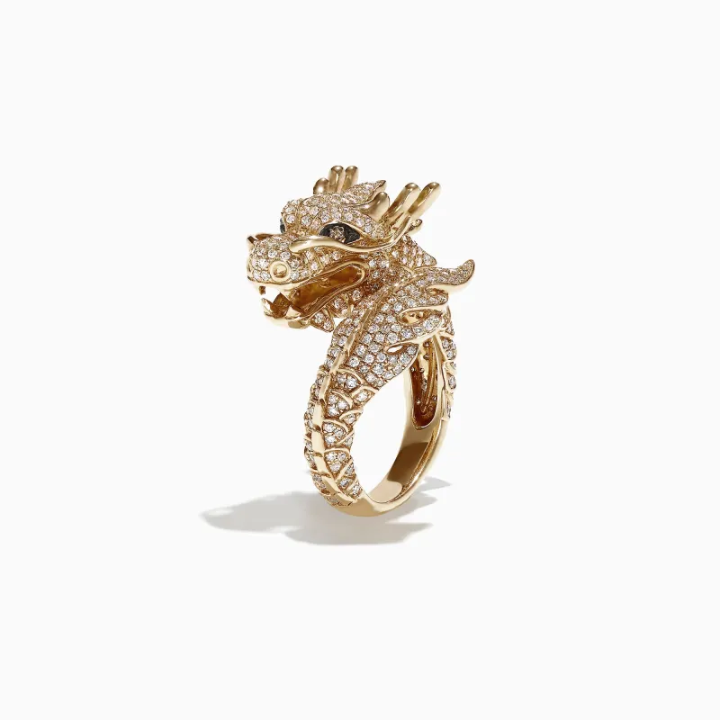 Safari 14K Yellow Gold Diamond Dragon Ring, 1.42 TCW sold by Effy