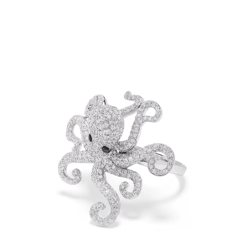 Seaside 14K White Gold Diamond Octopus Ring, 1.33 TCW sold by Effy