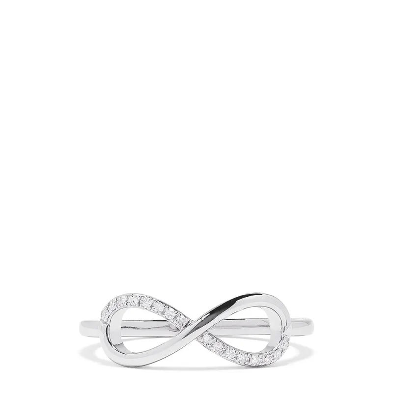 Novelty 14K White Gold Diamond Infinity Ring, 0.06 TCW sold by Effy