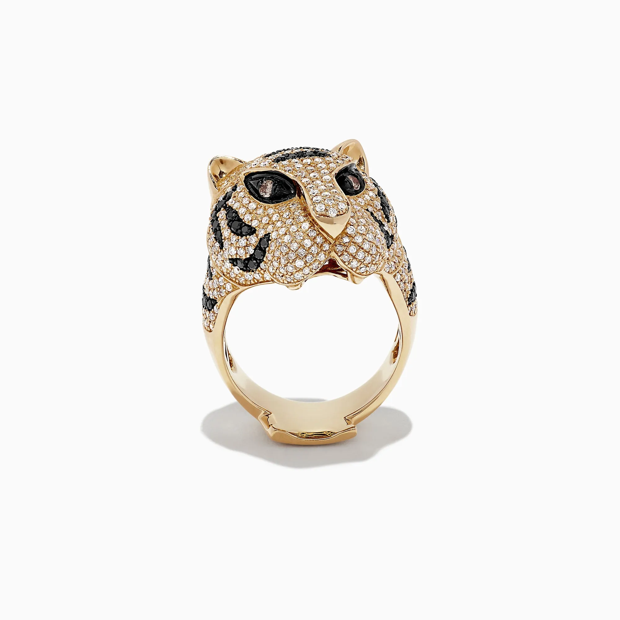 Safari 14k Yellow Gold Black and White Diamond Tiger Ring, 1.85 TCW sold by Effy product image thumbnail 2