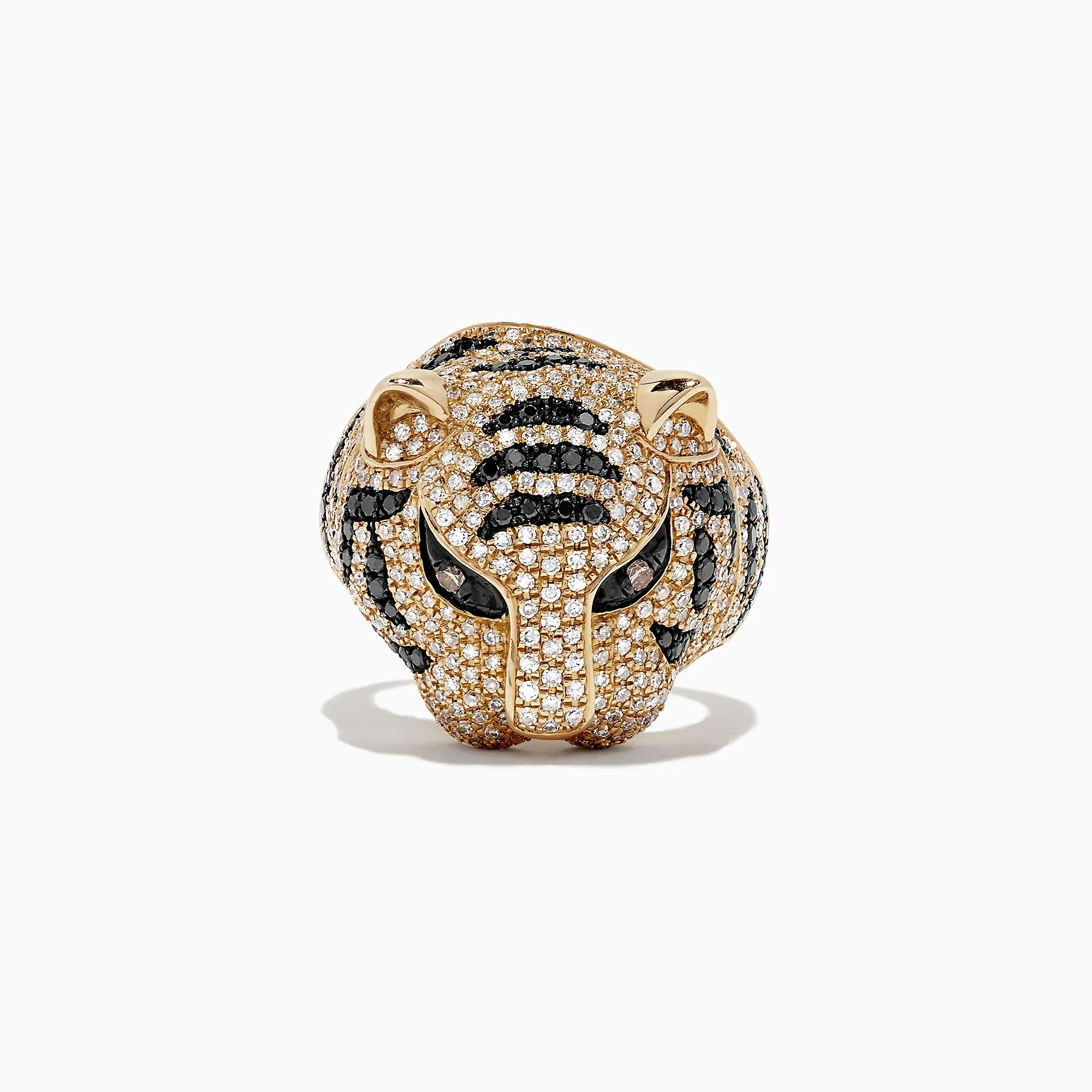 Safari 14k Yellow Gold Black and White Diamond Tiger Ring, 1.85 TCW sold by Effy product image thumbnail 3
