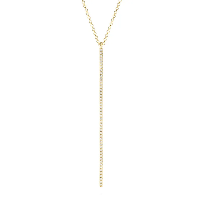 D'Oro 14K Yellow Gold Diamond Vertical Pendant, 0.14 TCW sold by Effy