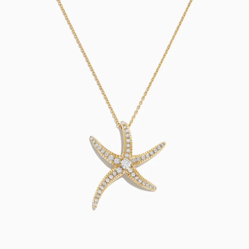 D'Oro 14K Yellow Gold Diamond Starfish Pendant, 0.51 TCW sold by Effy