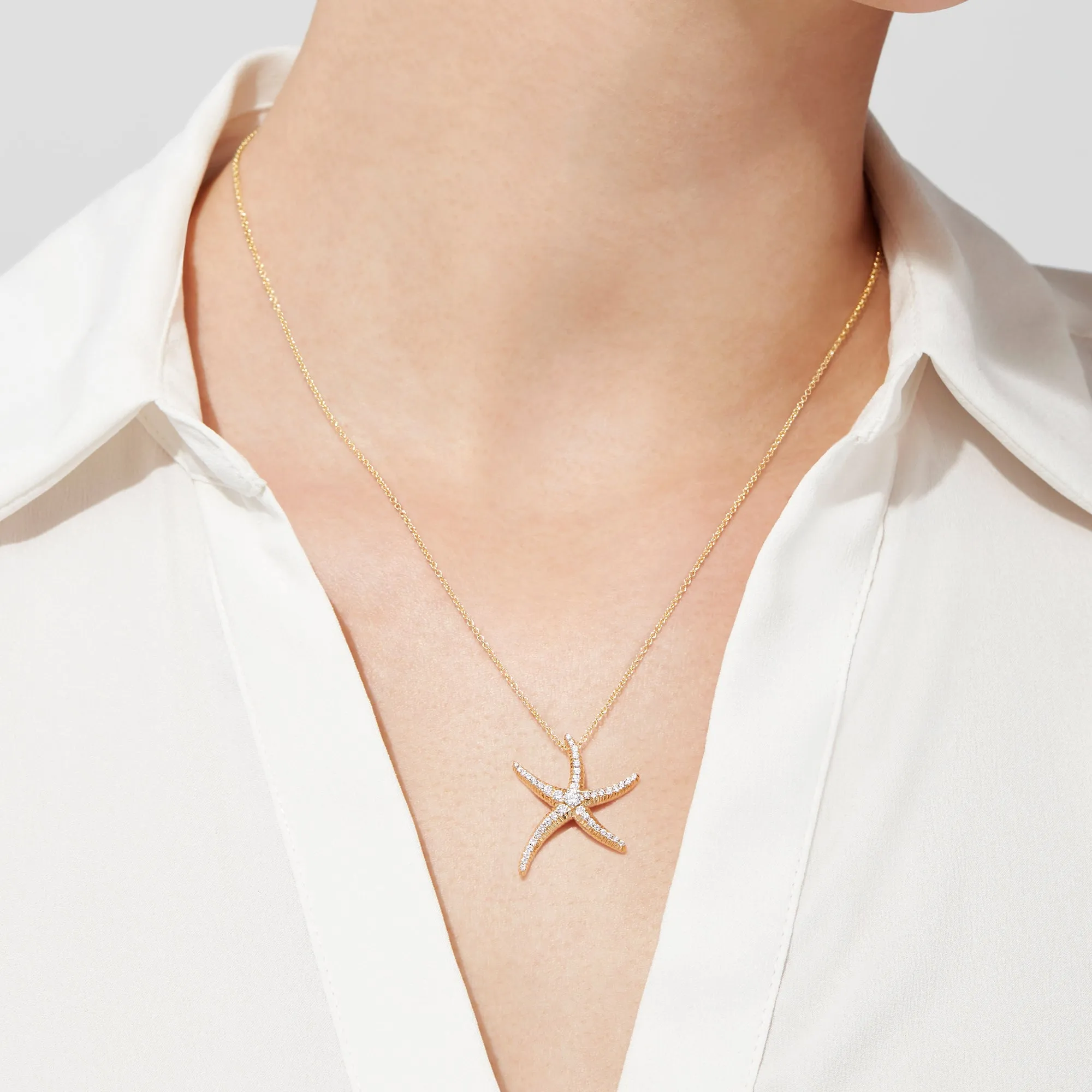 D'Oro 14K Yellow Gold Diamond Starfish Pendant, 0.51 TCW sold by Effy product image thumbnail 2