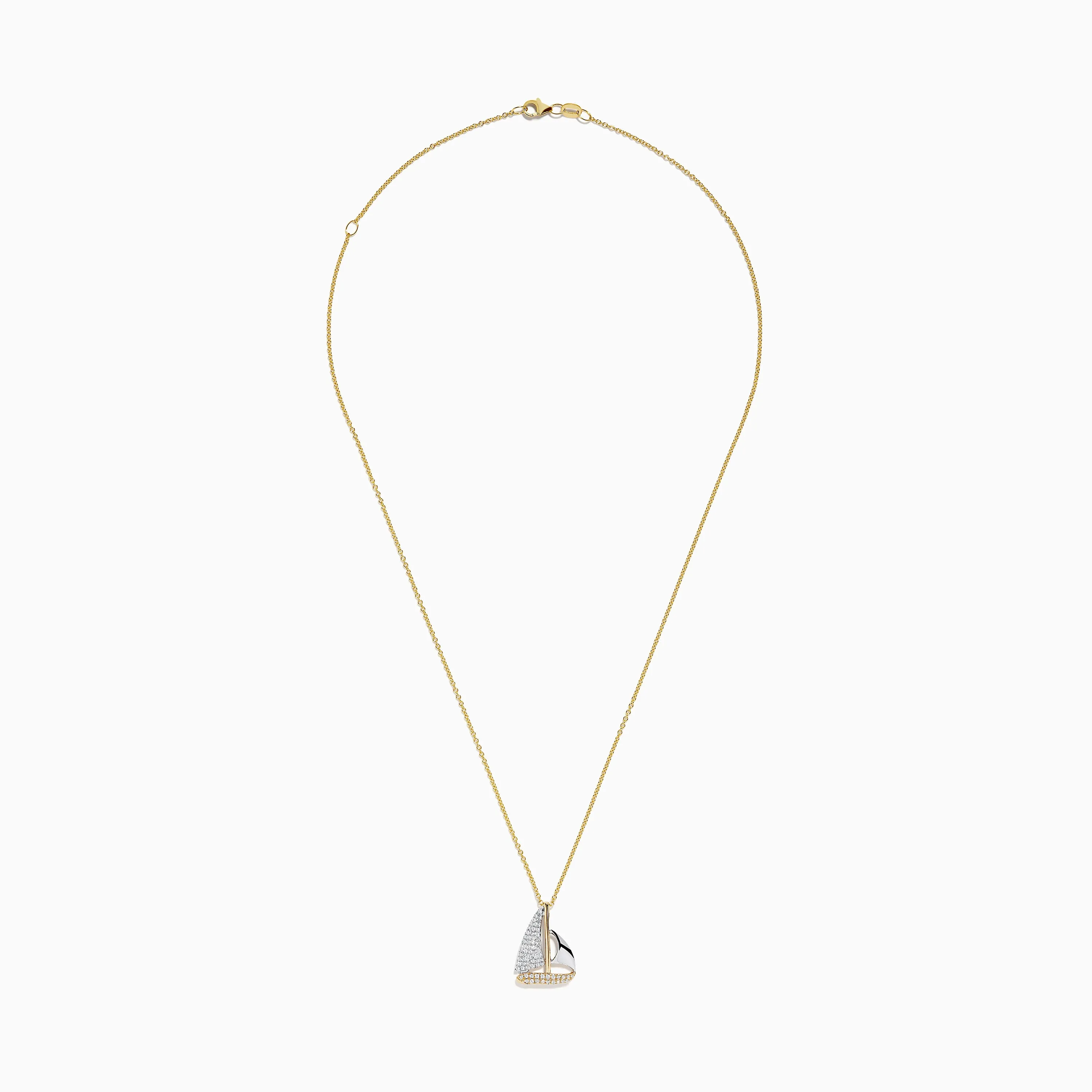 Novelty 14K Two Tone Gold Diamond Sailboat Pendant, 0.27 TCW sold by Effy product image thumbnail 2