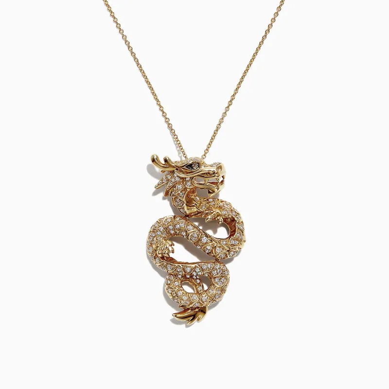 Safari 14K Yellow Gold Diamond Dragon Pendant, 0.59 TCW sold by Effy