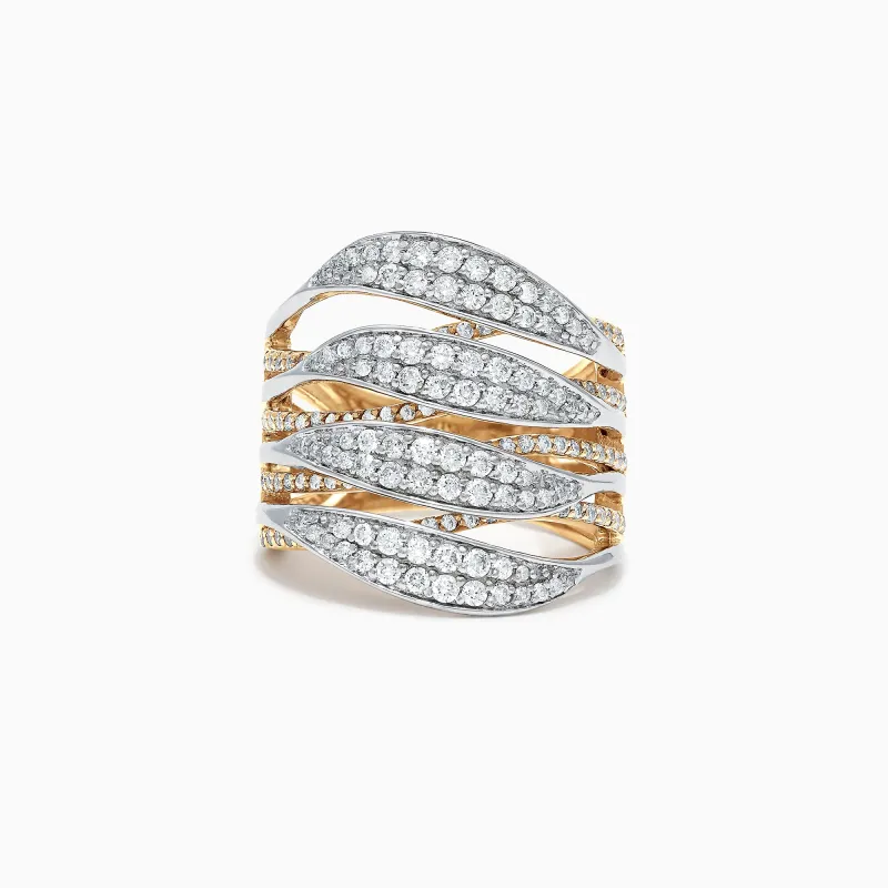 Duo 14K Yellow and White Gold Diamond Ring, 1.31 TCW sold by Effy