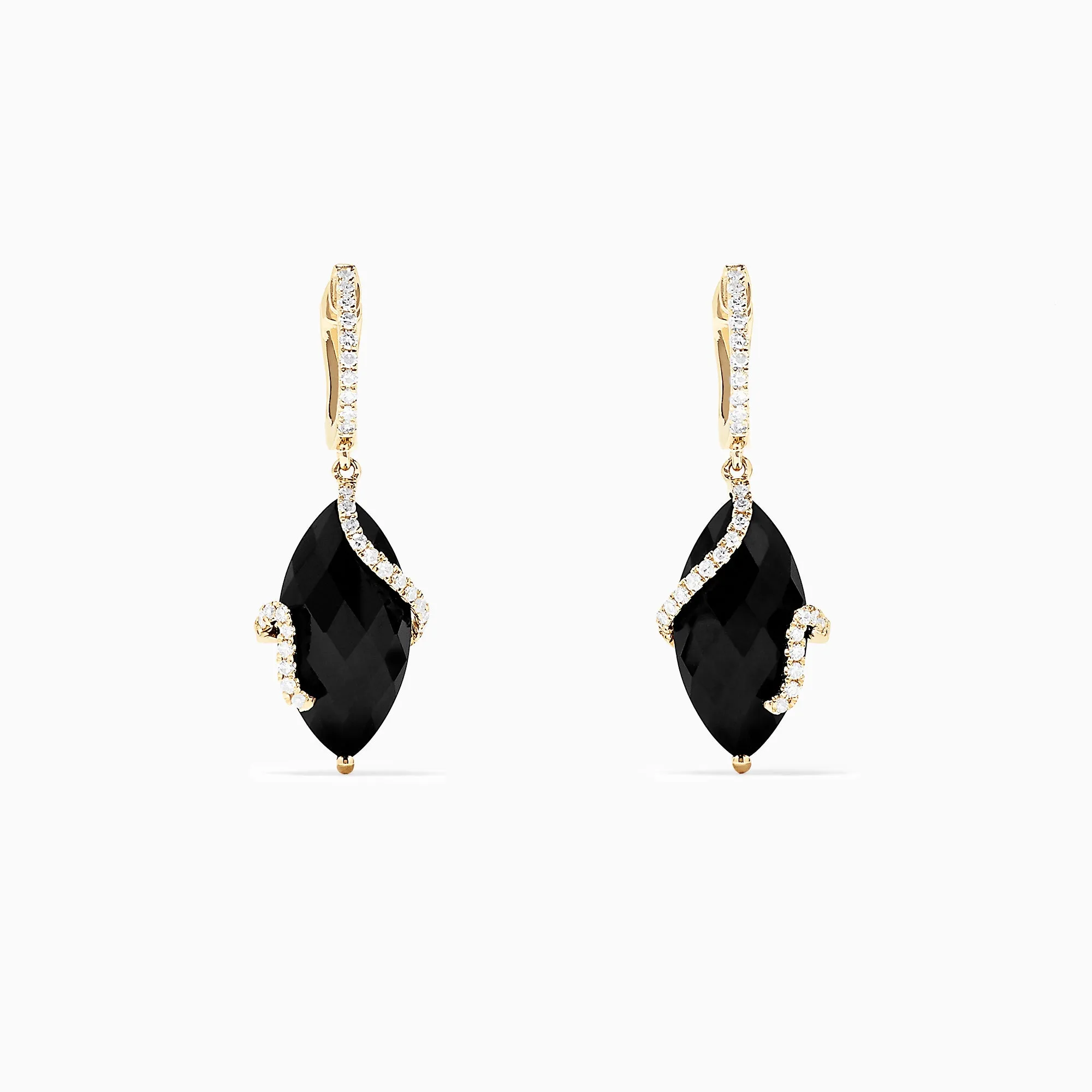 Eclipse 14K Yellow Gold Onyx and Diamond Drop Earrings, 13.18 TCW sold by Effy