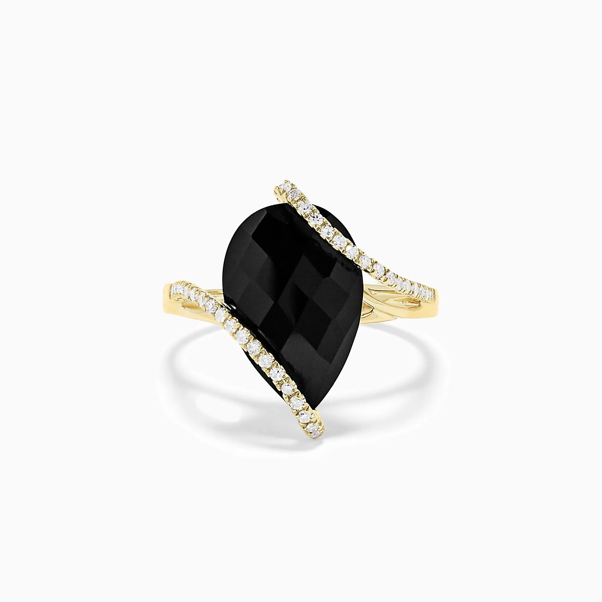 Eclipse 14K Yellow Gold Onyx and Diamond Teardrop Ring, 6.49 TCW sold by Effy