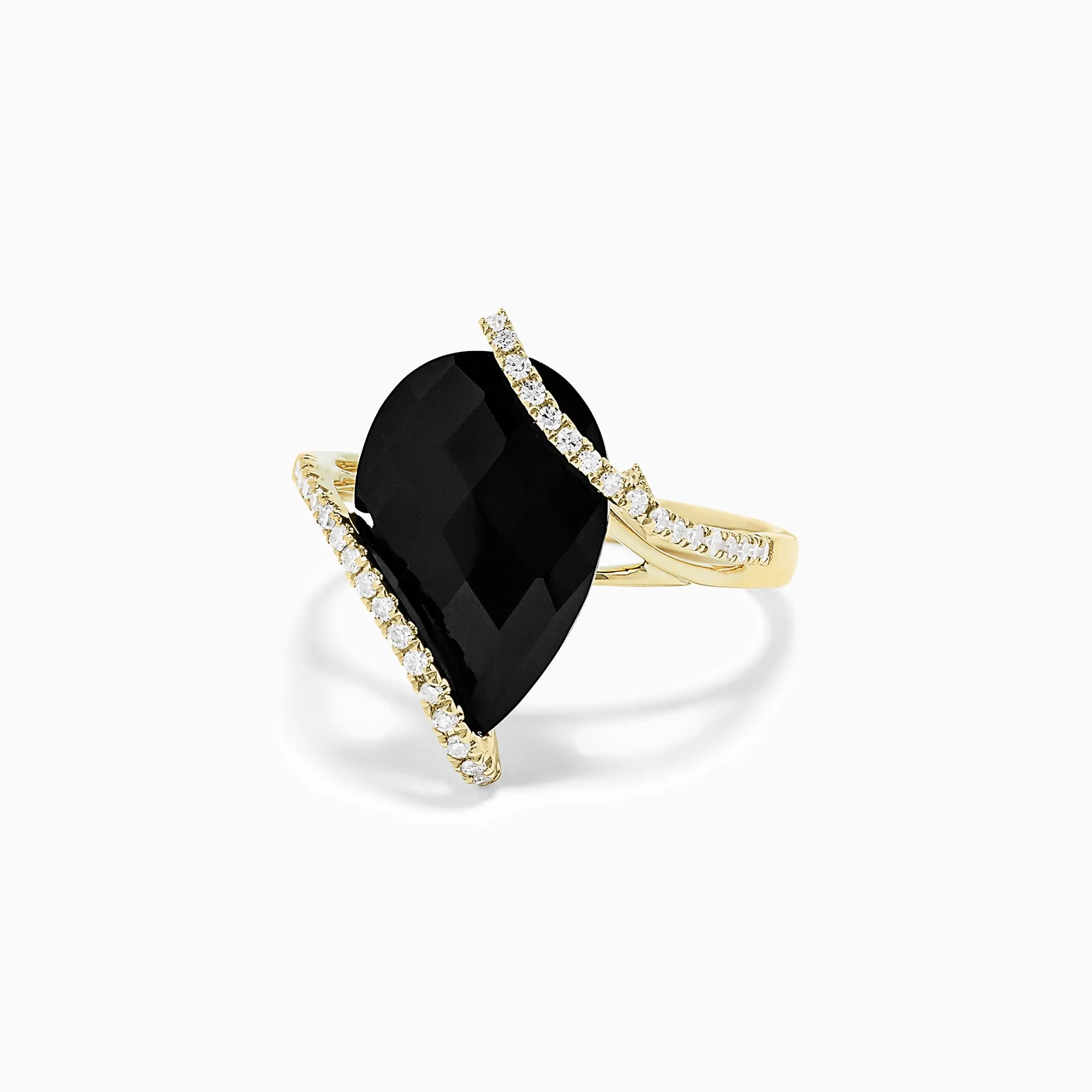 Eclipse 14K Yellow Gold Onyx and Diamond Teardrop Ring, 6.49 TCW sold by Effy product image thumbnail 2