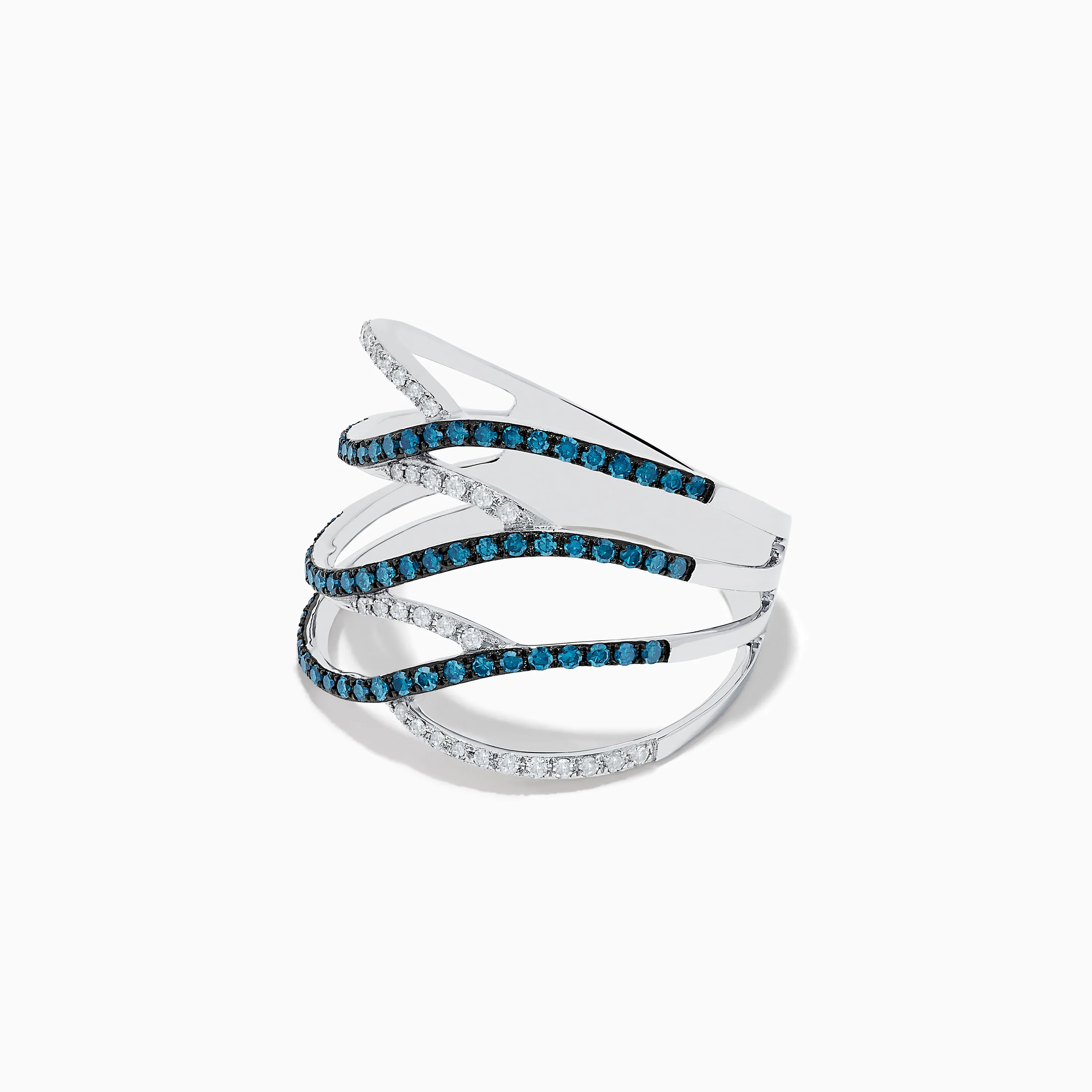 Bella Bleu 14K White Gold Blue and White Diamond Ring, 0.47 TCW sold by Effy product image thumbnail 2