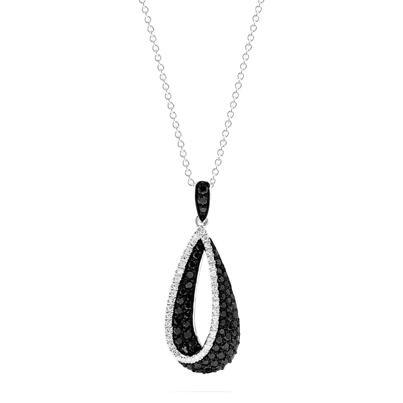 14K White Gold Black and White Diamond Pendant, 0.86 TCW sold by Effy