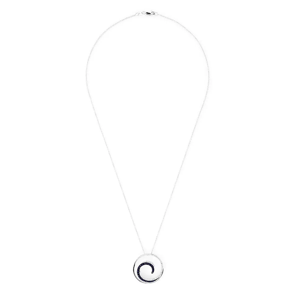 Royale Bleu 14K White Gold Sapphire & Diamond Wave Pendant, 0.49 TCW sold by Effy product image thumbnail 2