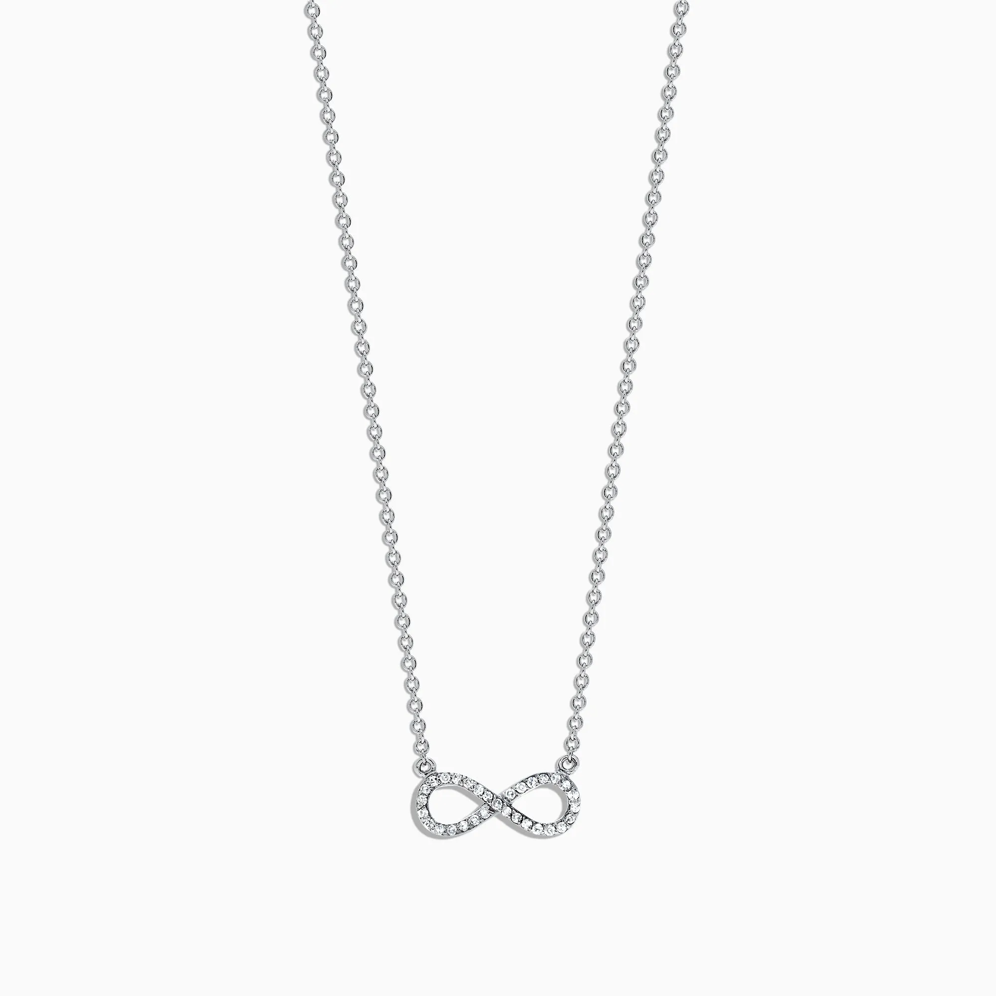 Novelty 14K White Gold Diamond Infinity Necklace, 0.09 TCW sold by Effy