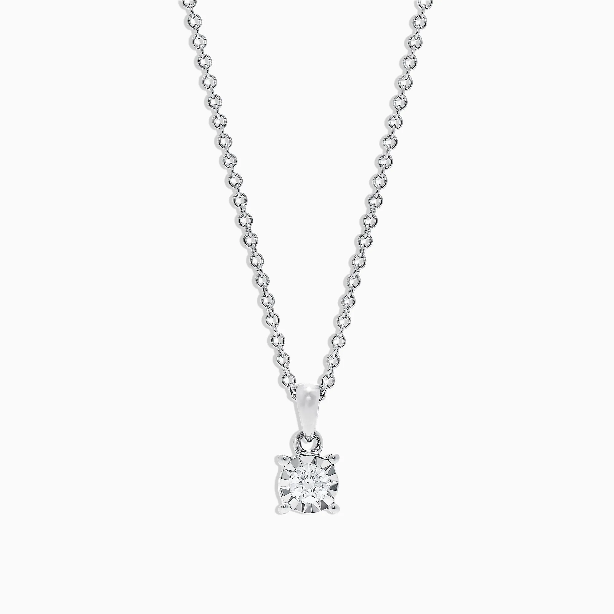 Pave Classica 14K White Gold Diamond Solitaire Pendant, 0.15 TCW sold by Effy