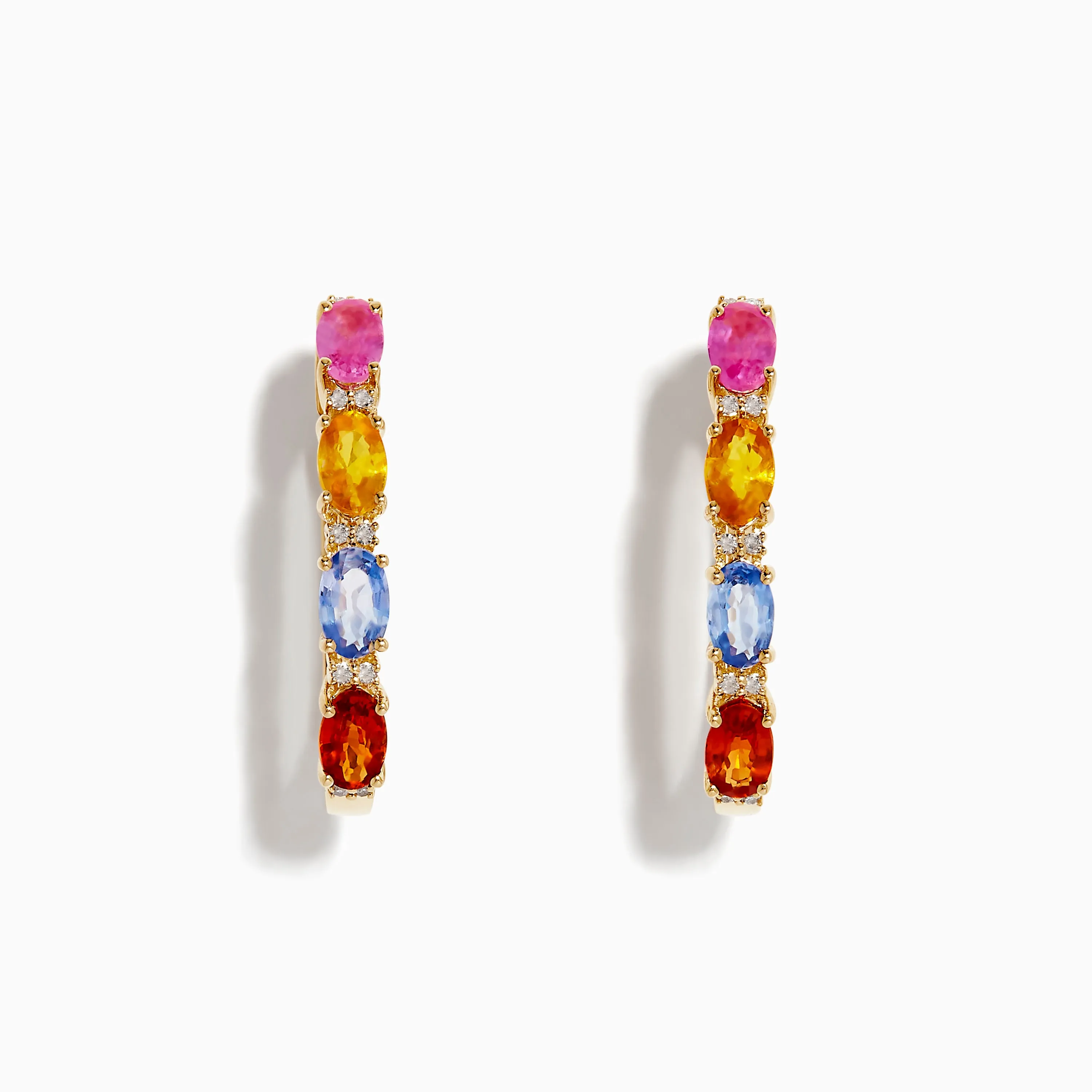 Watercolors 14K Gold Multi Sapphire and Diamond Earrings, 2.58 TCW sold by Effy