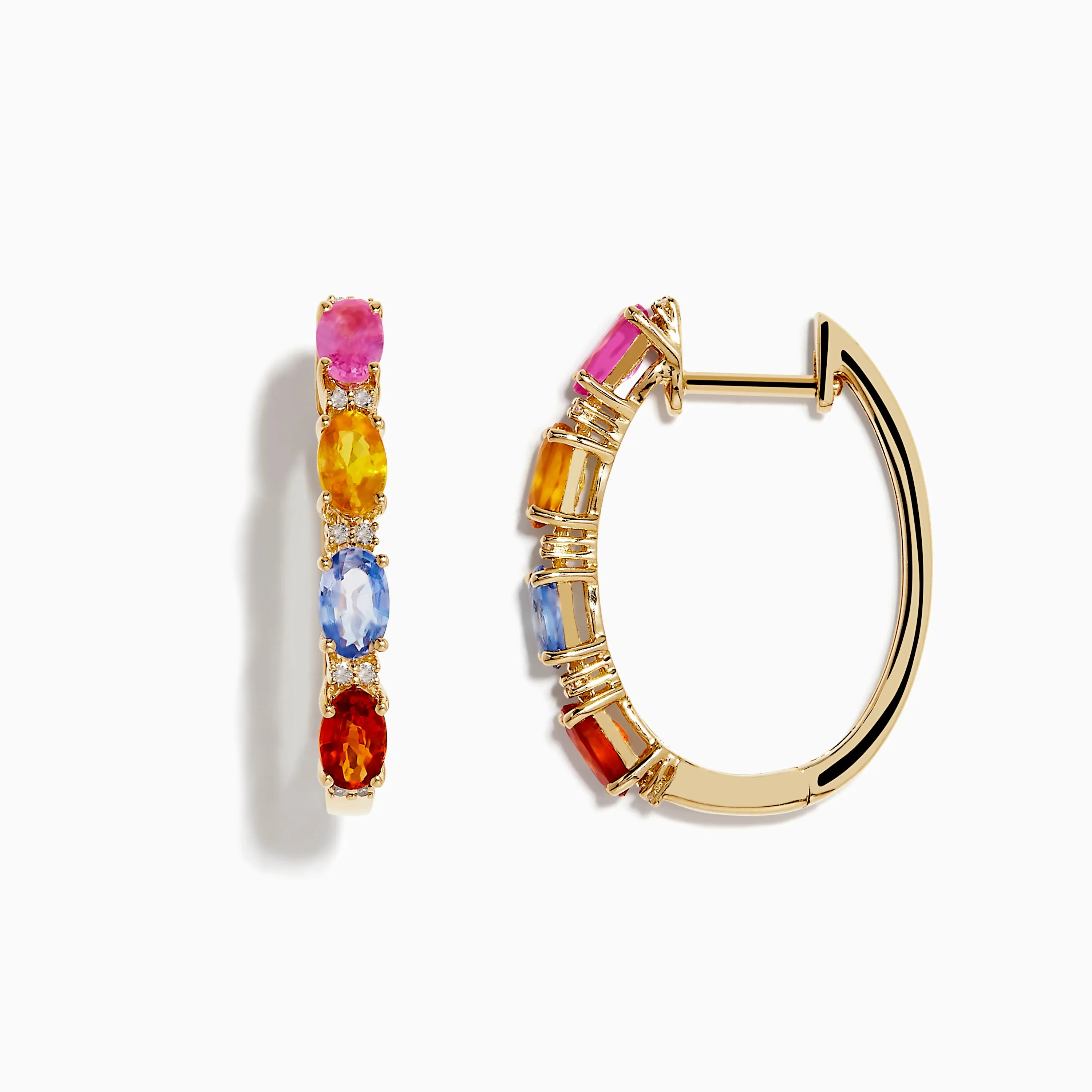 Watercolors 14K Gold Multi Sapphire and Diamond Earrings, 2.58 TCW sold by Effy product image thumbnail 2