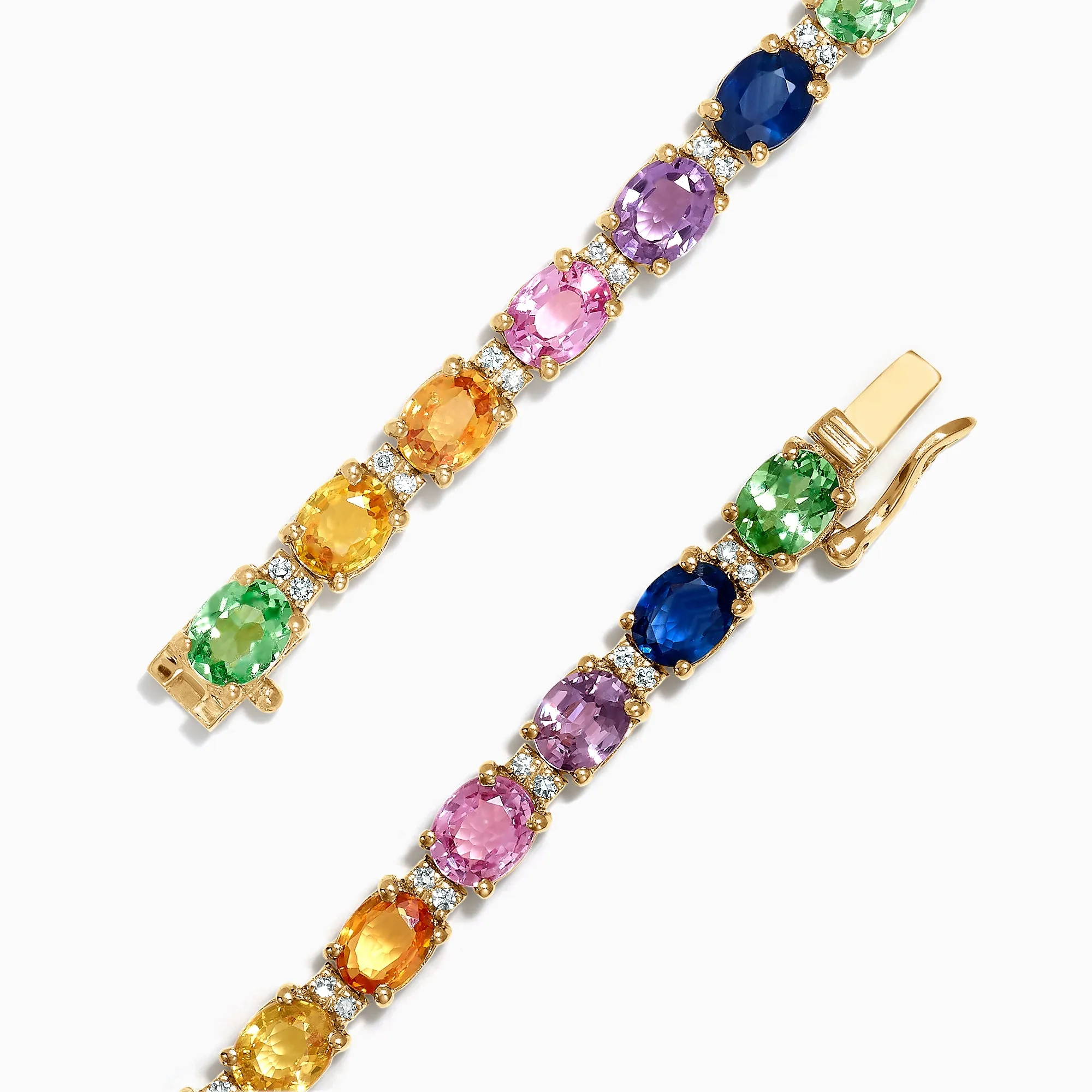 Watercolors 14K Gold Multi Sapphire and Diamond Bracelet, 8.96 TCW sold by Effy product image thumbnail 2