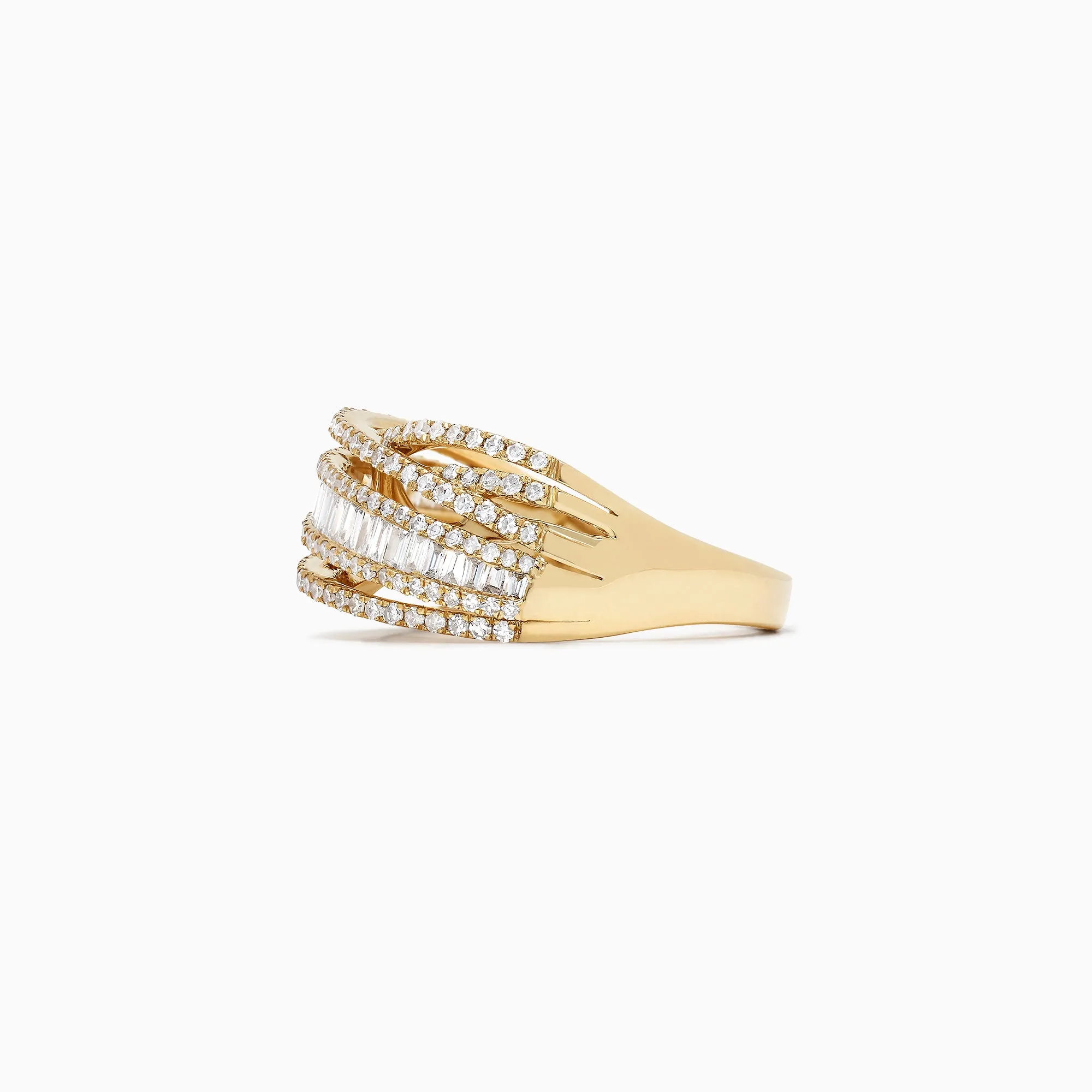 D'Oro 14K Yellow Gold Diamond Crossover Ring, 0.98 TCW sold by Effy product image thumbnail 3