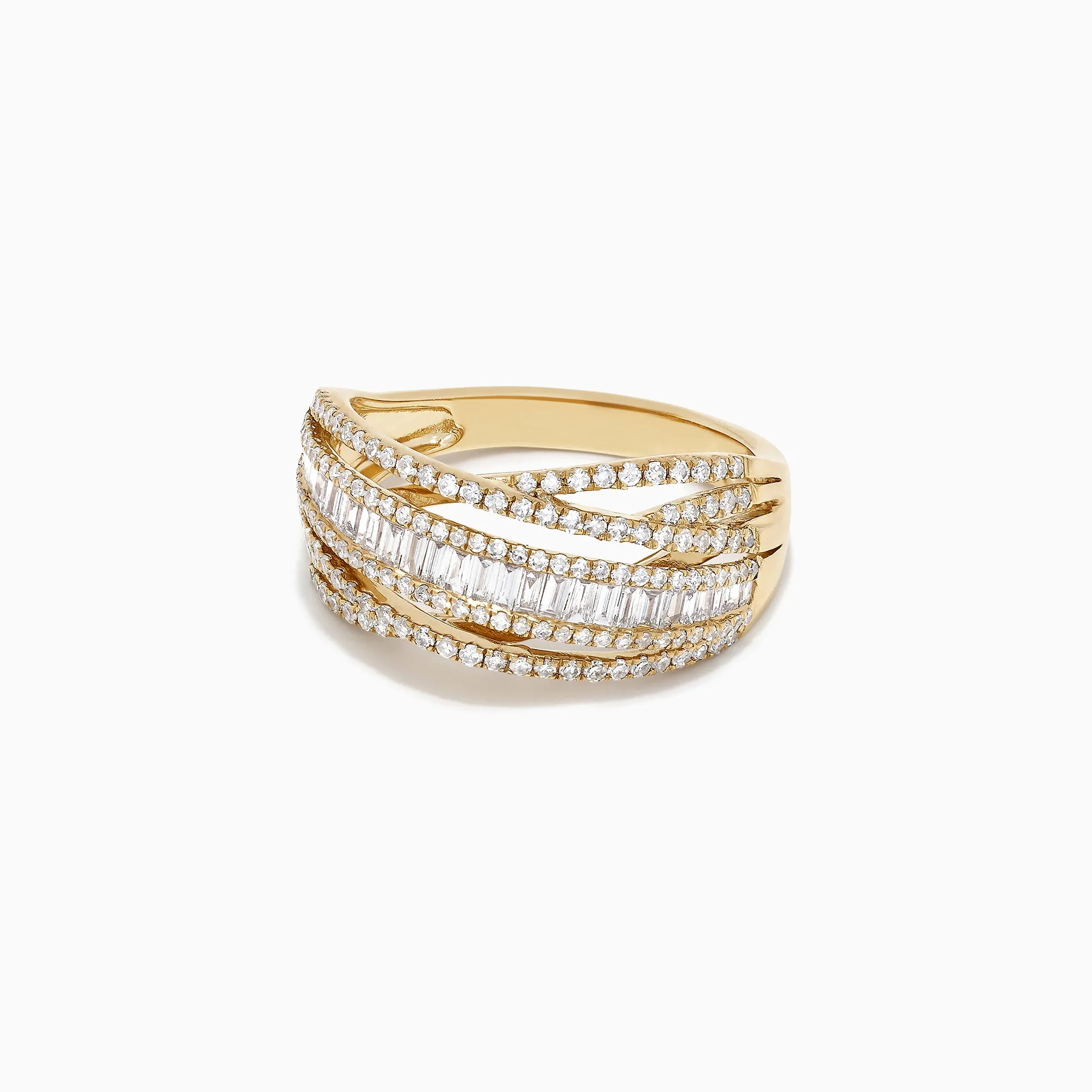D'Oro 14K Yellow Gold Diamond Crossover Ring, 0.98 TCW sold by Effy product image thumbnail 2