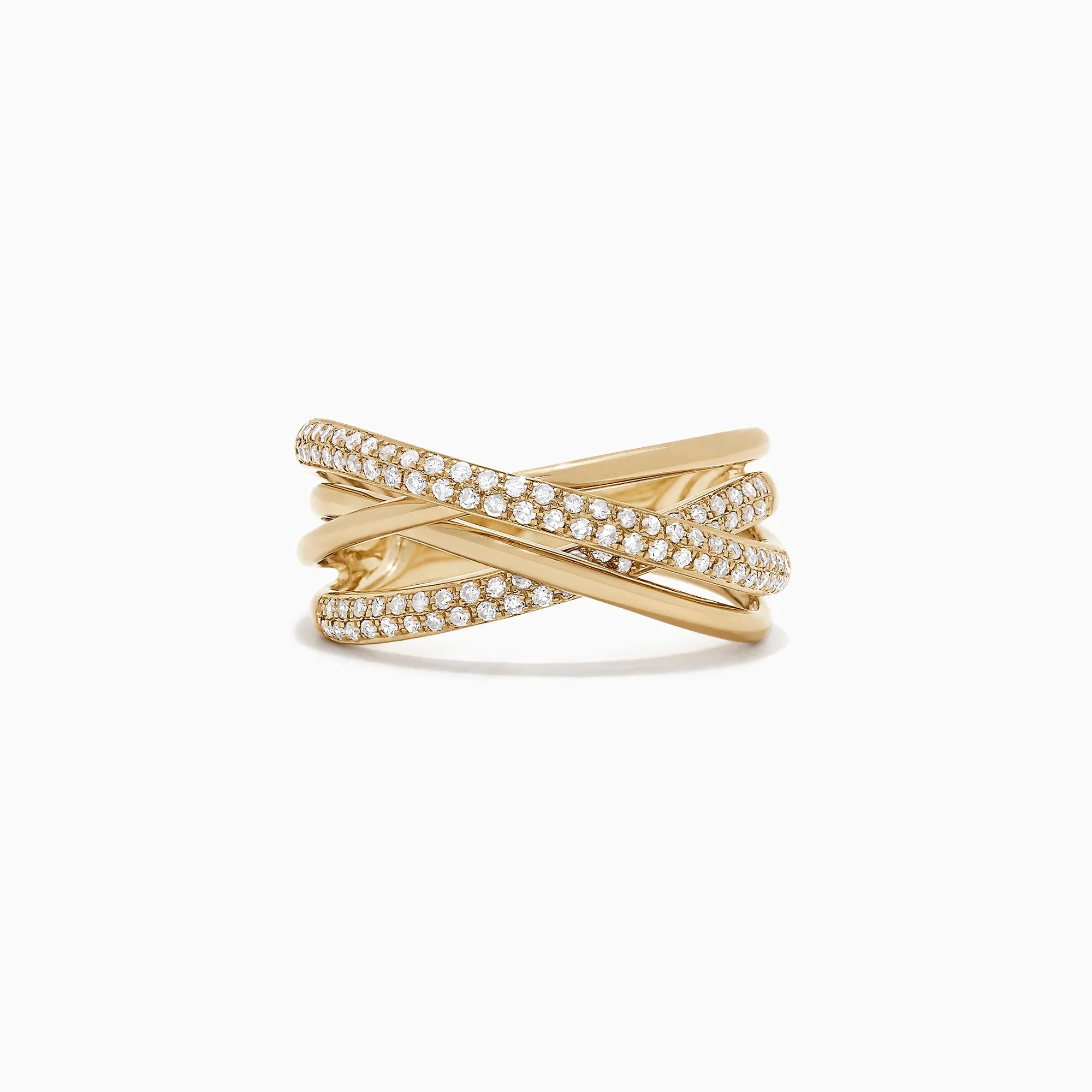 D'Oro 14K Yellow Gold Diamond Crossover Ring, 0.40 TCW sold by Effy