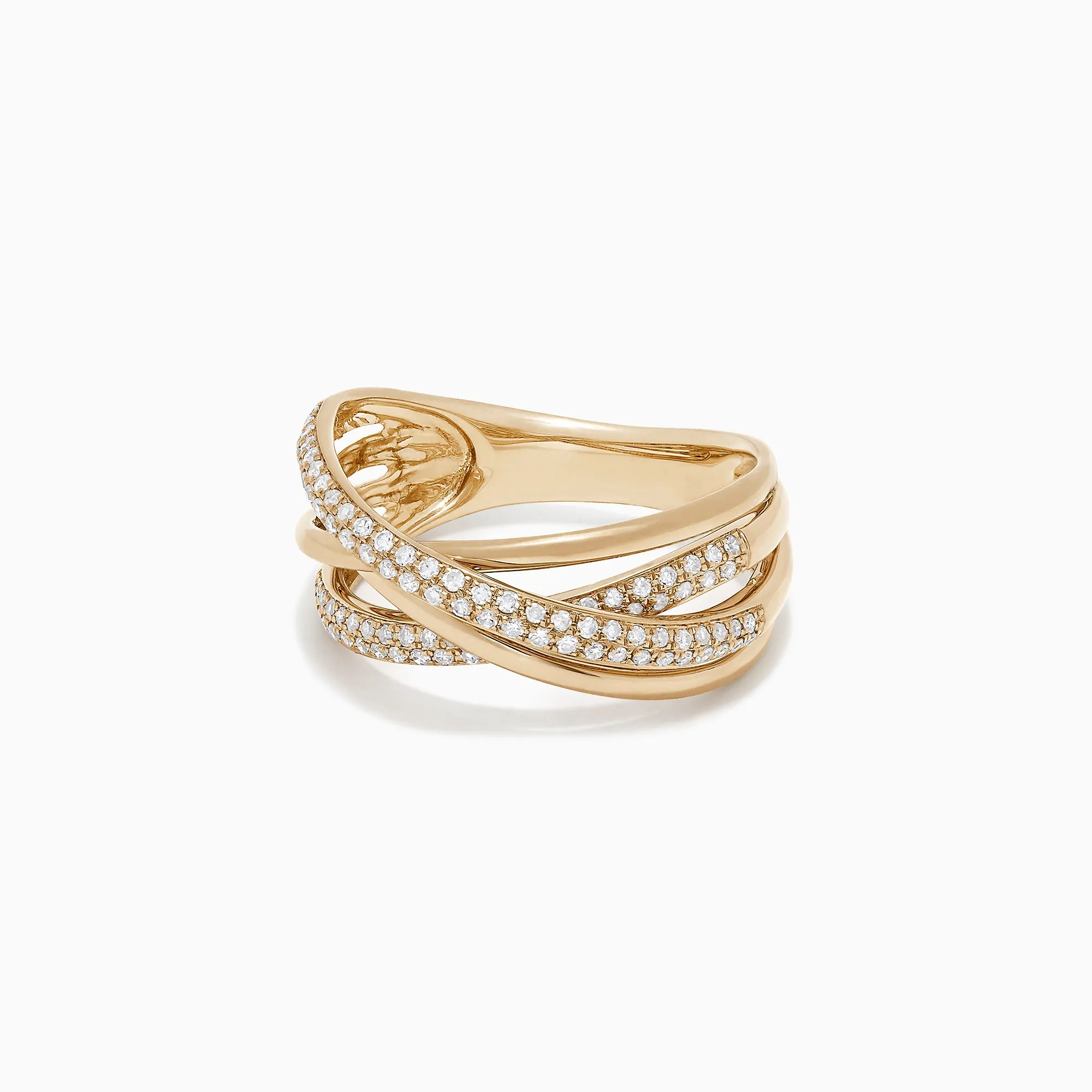 D'Oro 14K Yellow Gold Diamond Crossover Ring, 0.40 TCW sold by Effy product image thumbnail 2