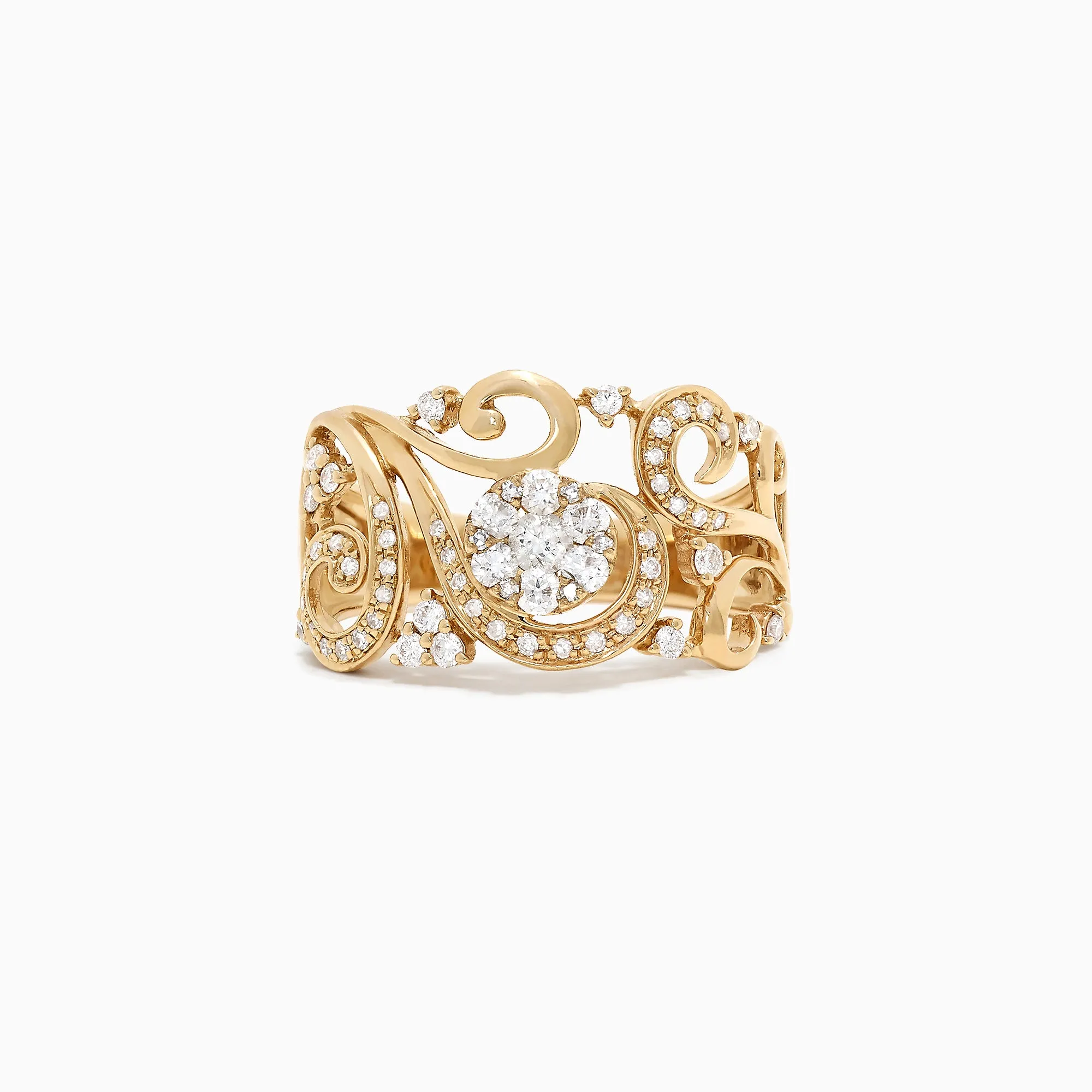 Bouquet 14K Yellow Gold Diamond Filigree Ring, 0.53 TCW sold by Effy
